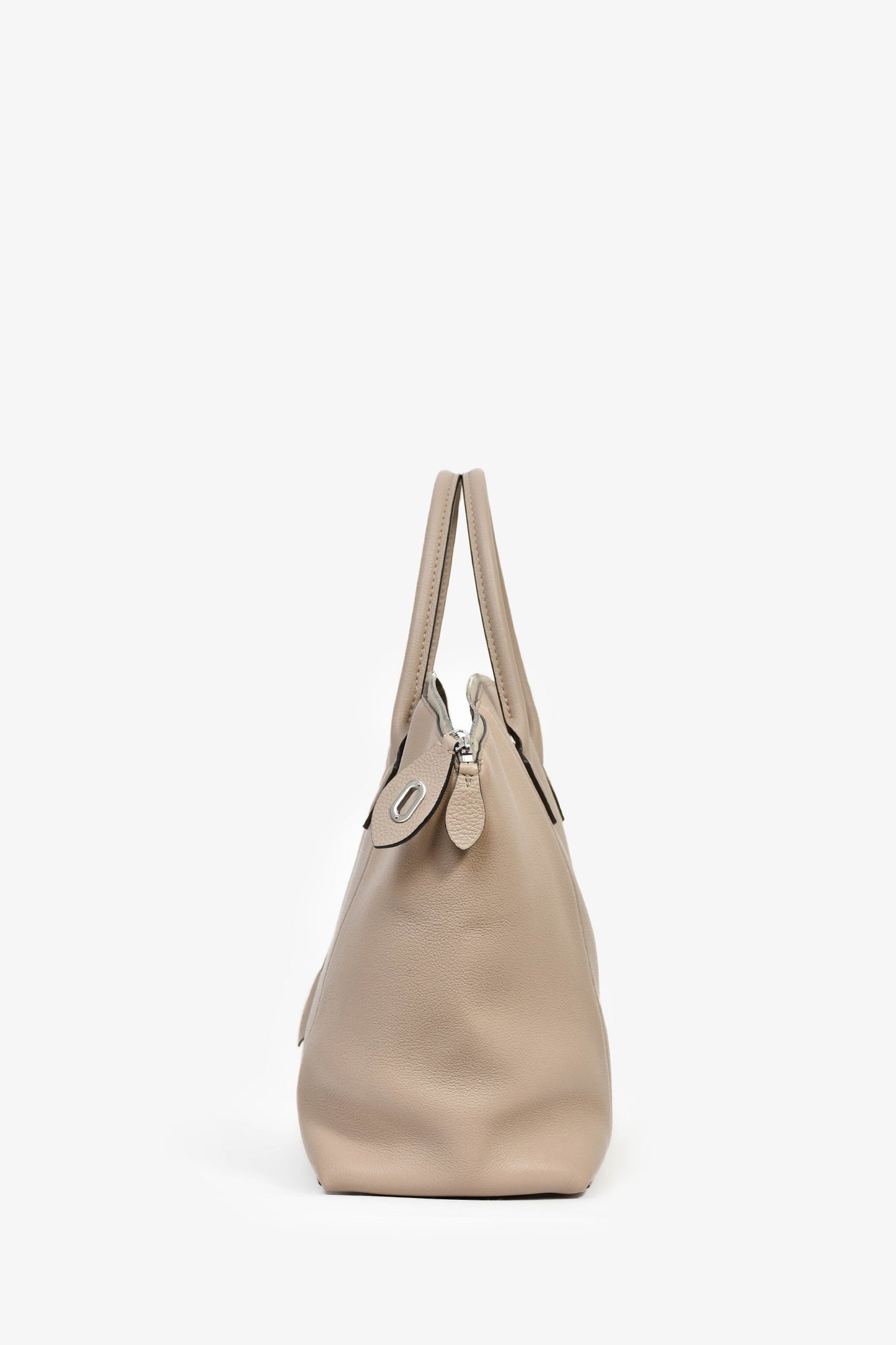 Louis Vuitton 2015 Taupe Taurillon Leather Lockit MM Zip Tote with Strap