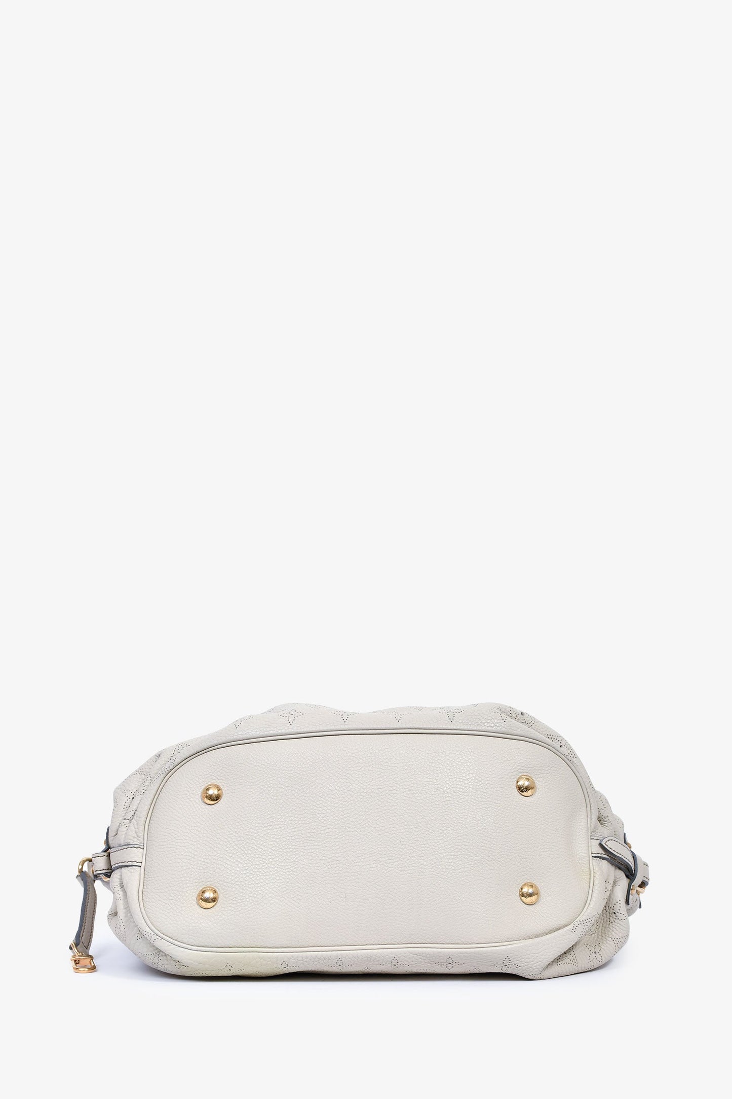 Louis Vuitton Light Grey Leather Mahina XL Hobo Bag