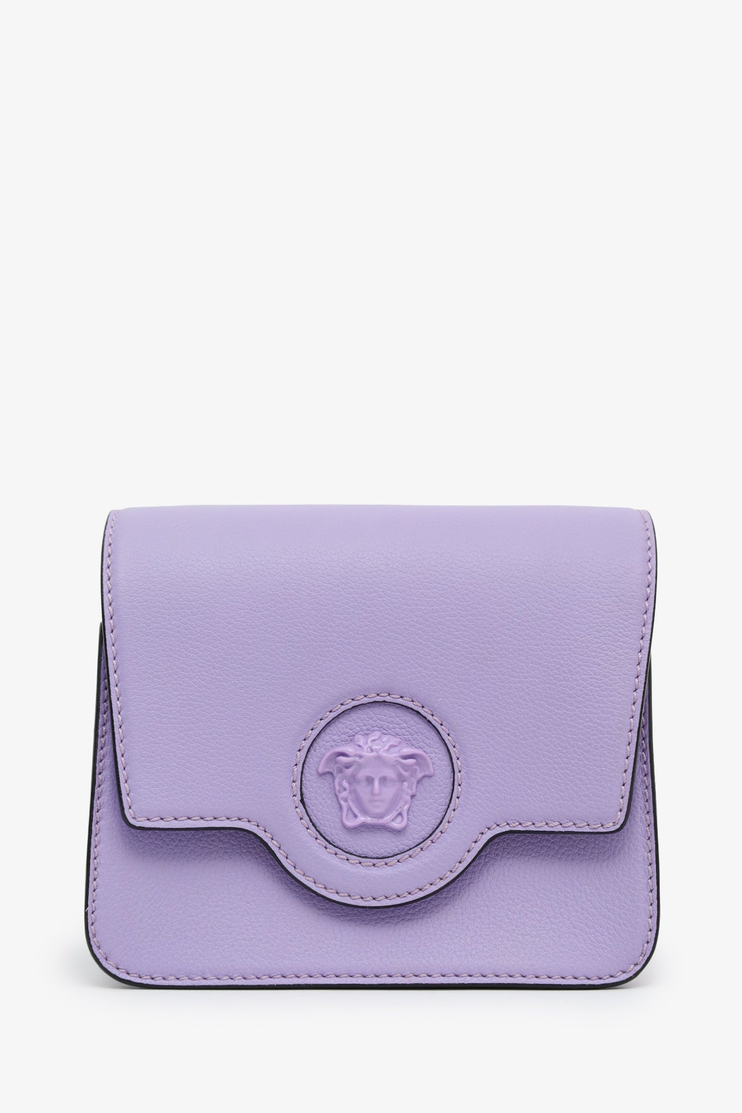 Versace Purple Leather Small La Medusa Crossbody Bag