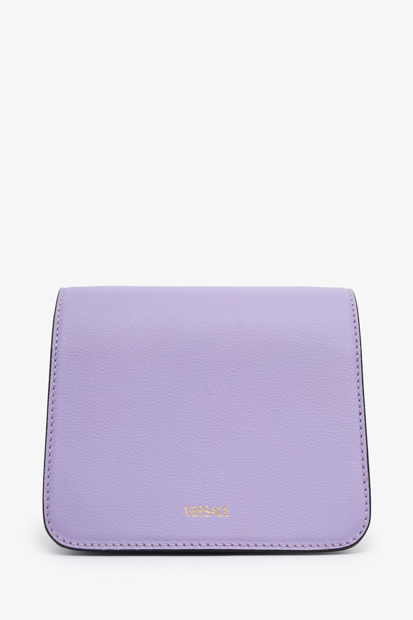 Versace Purple Leather Small La Medusa Crossbody Bag