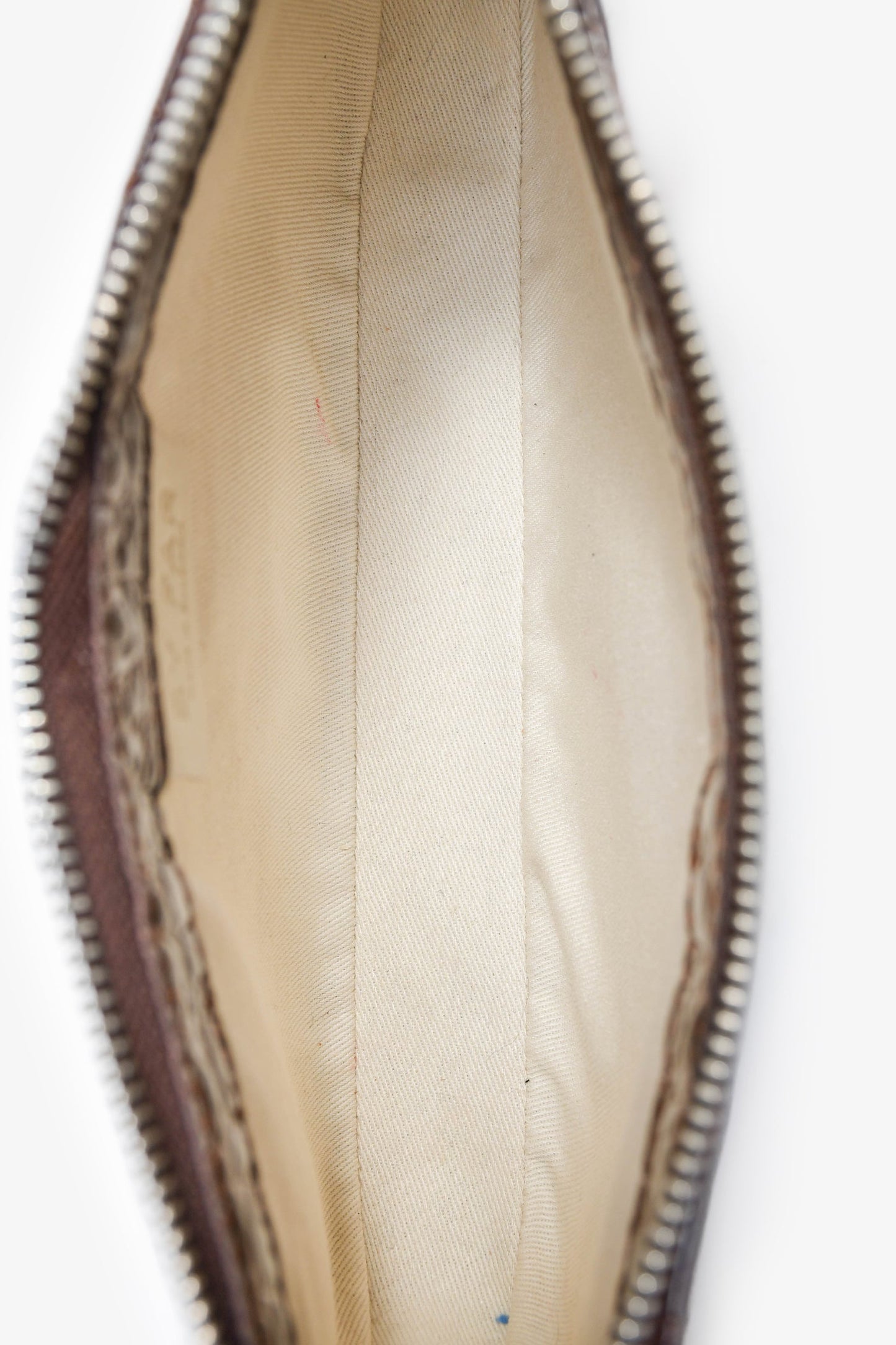 By Far Brown Leather Croc Embossed Shoulder Bag