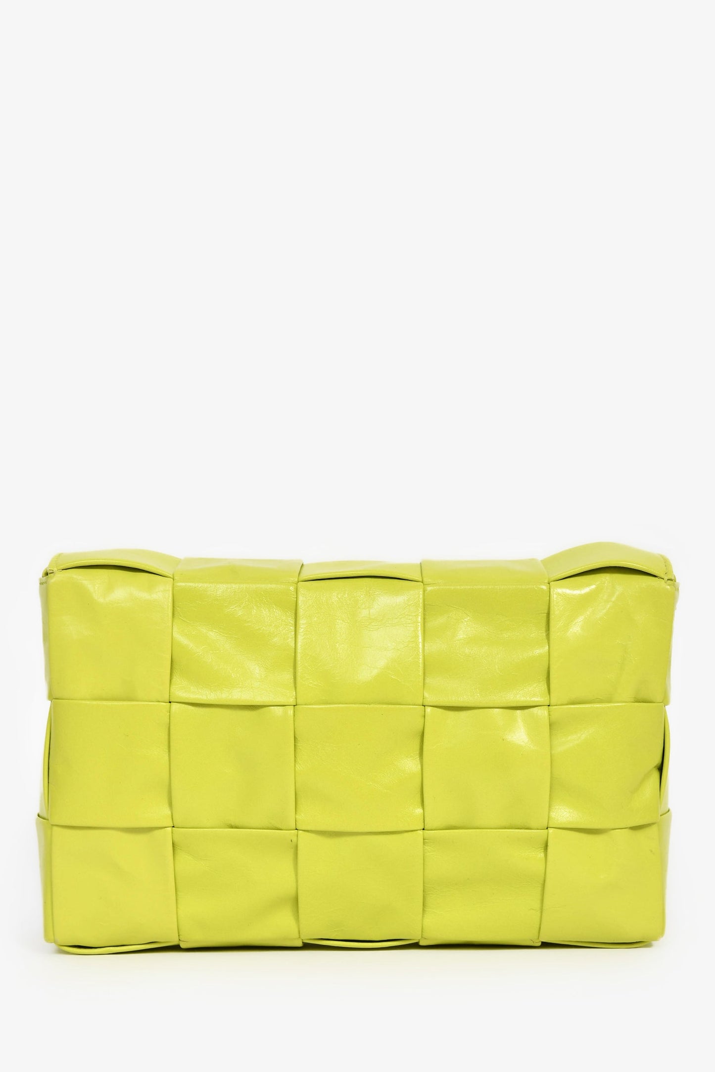 Bottega Veneta Neon Yellow Leather Flat Cassette Bag
