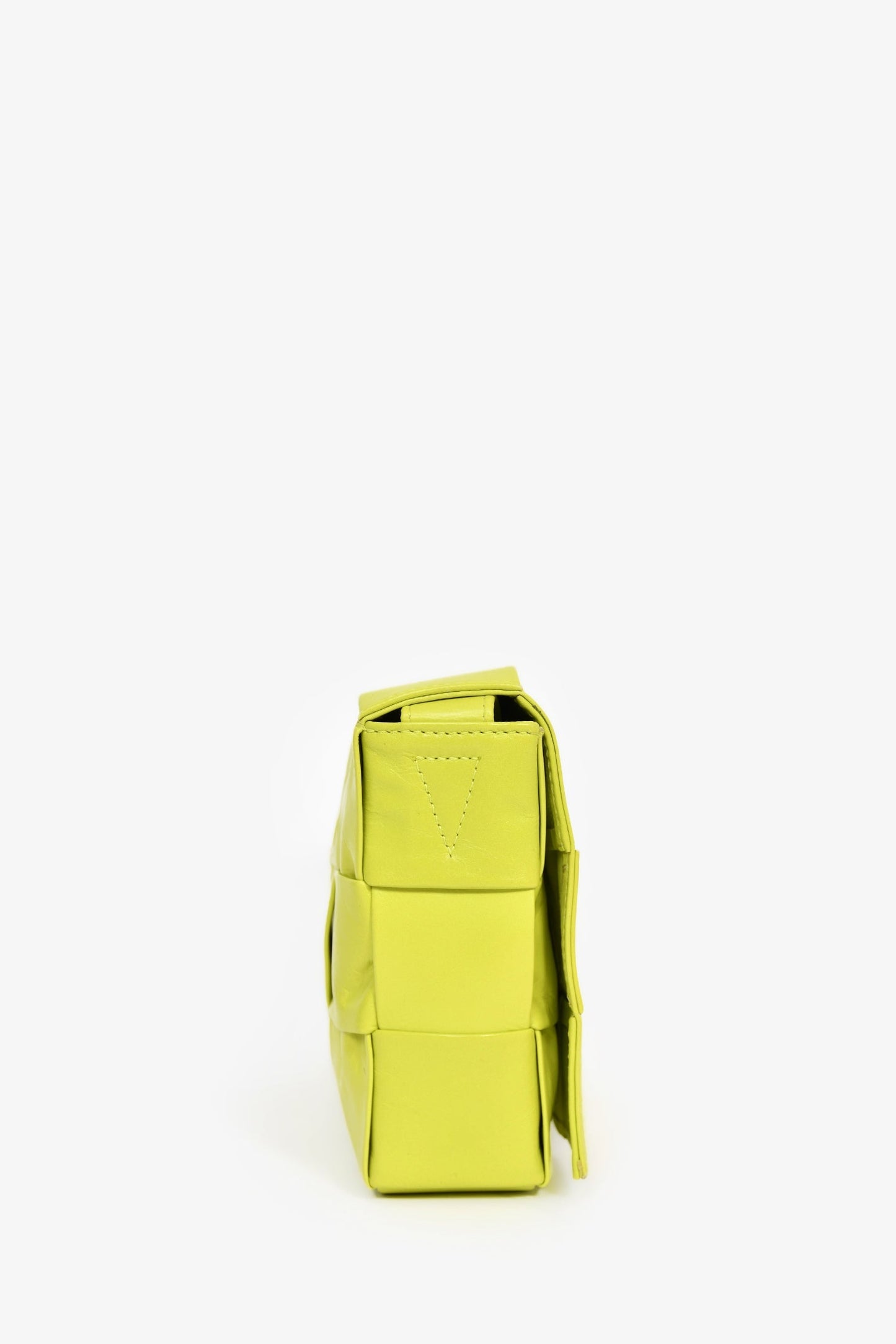 Bottega Veneta Neon Yellow Leather Flat Cassette Bag