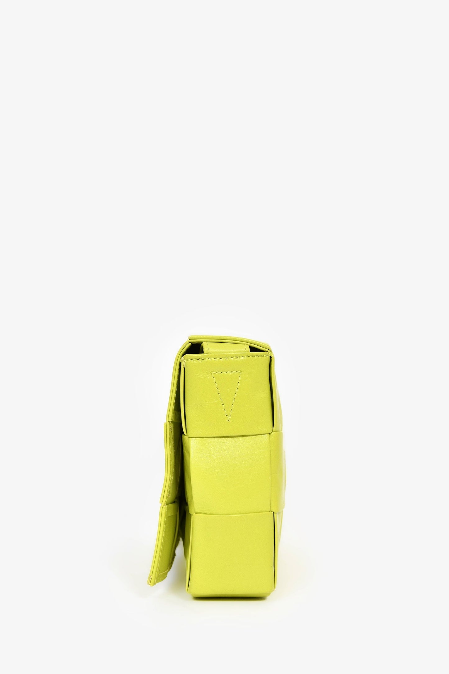 Bottega Veneta Neon Yellow Leather Flat Cassette Bag