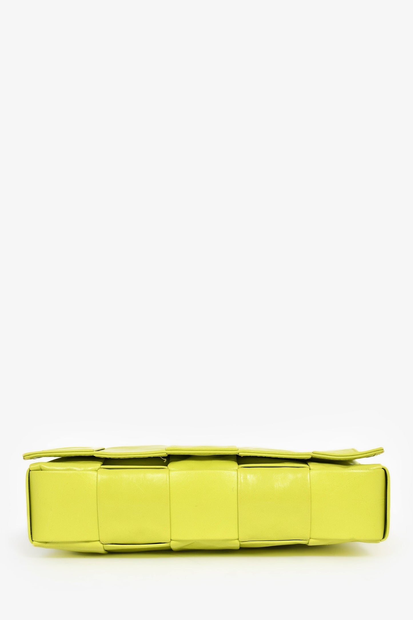 Bottega Veneta Neon Yellow Leather Flat Cassette Bag