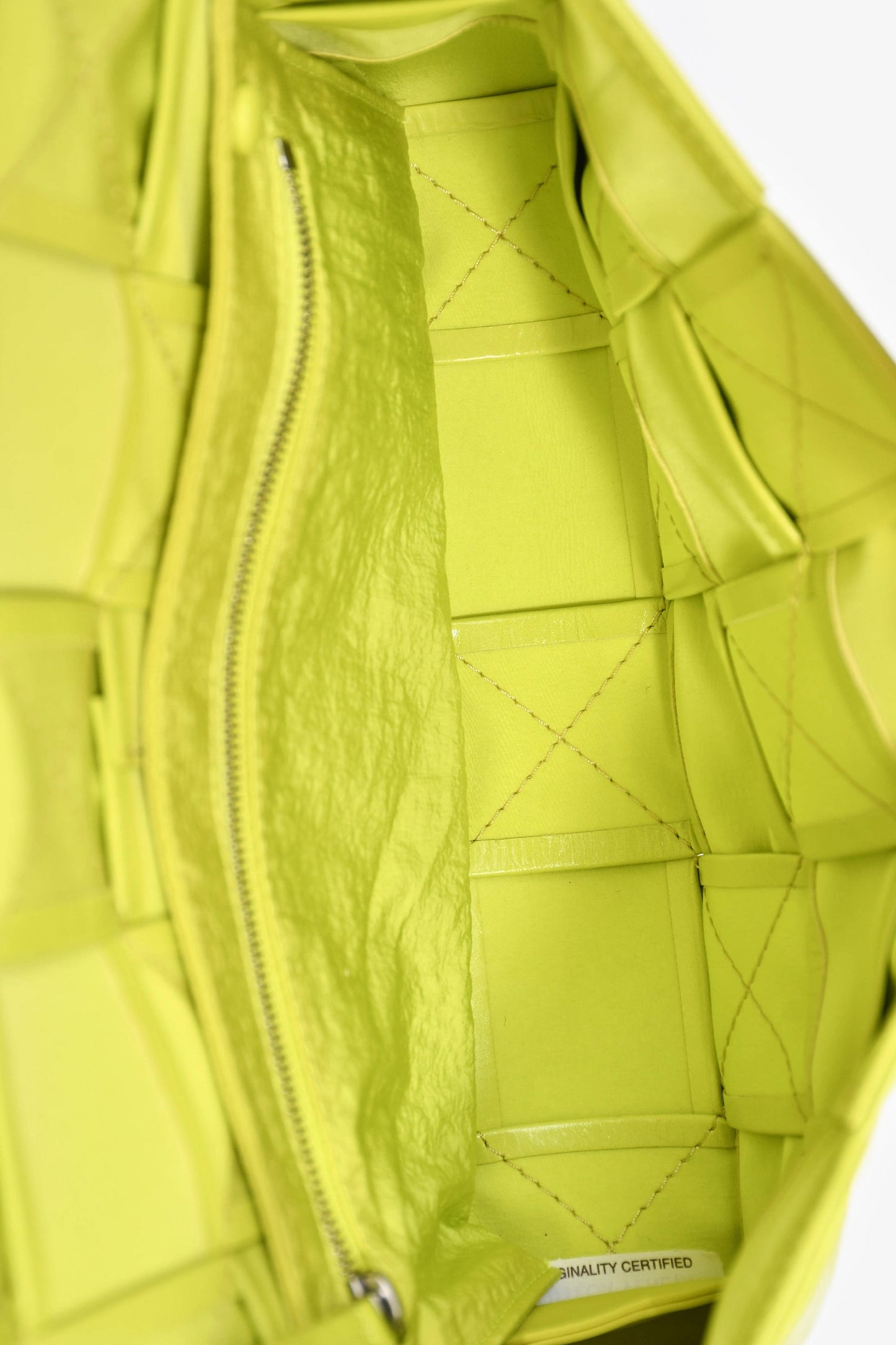 Bottega Veneta Neon Yellow Leather Flat Cassette Bag