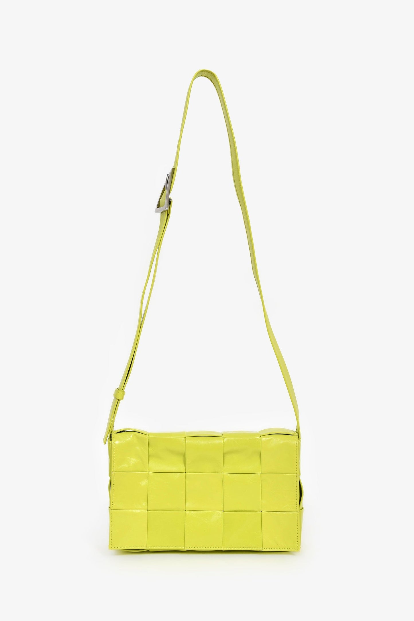 Bottega Veneta Neon Yellow Leather Flat Cassette Bag