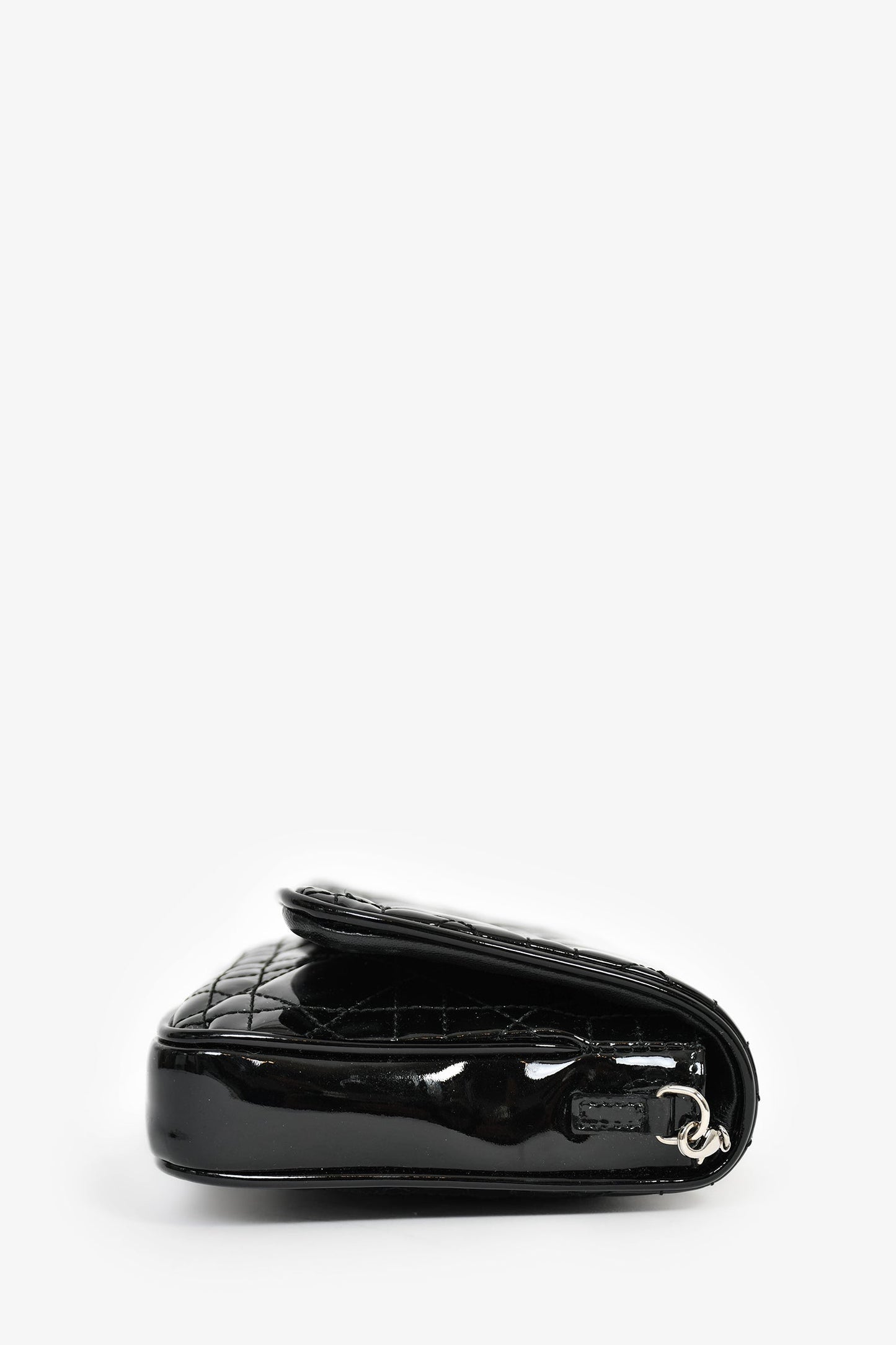 Christian Dior 2019 Black Patent Cannage Lady Dior With Chain