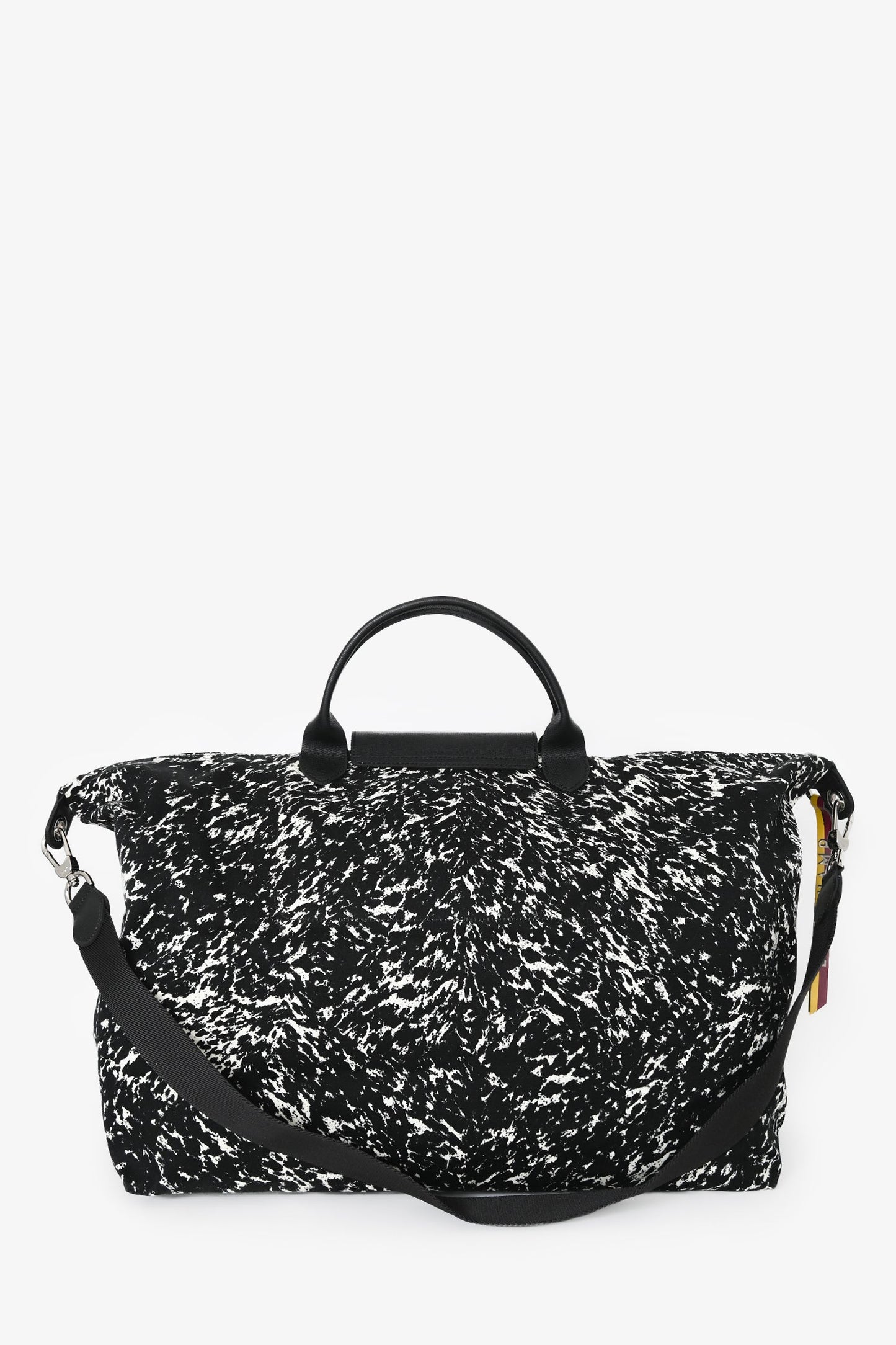 Longchamp Black/White Patterned Le Pliage Appaloosa XL Travel Bag With Strap