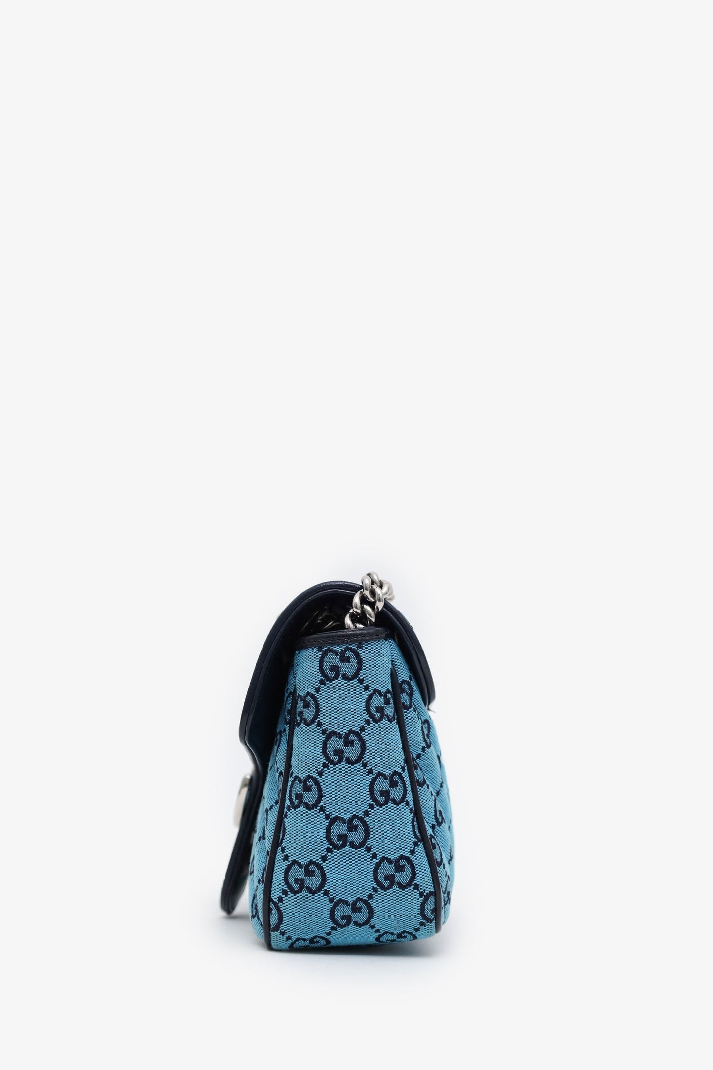 Gucci Blue Canvas Small Marmont Shoulder Bag