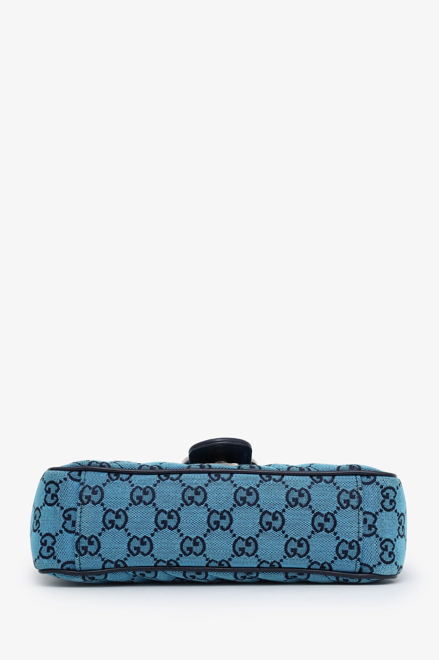 Gucci Blue Canvas Small Marmont Shoulder Bag