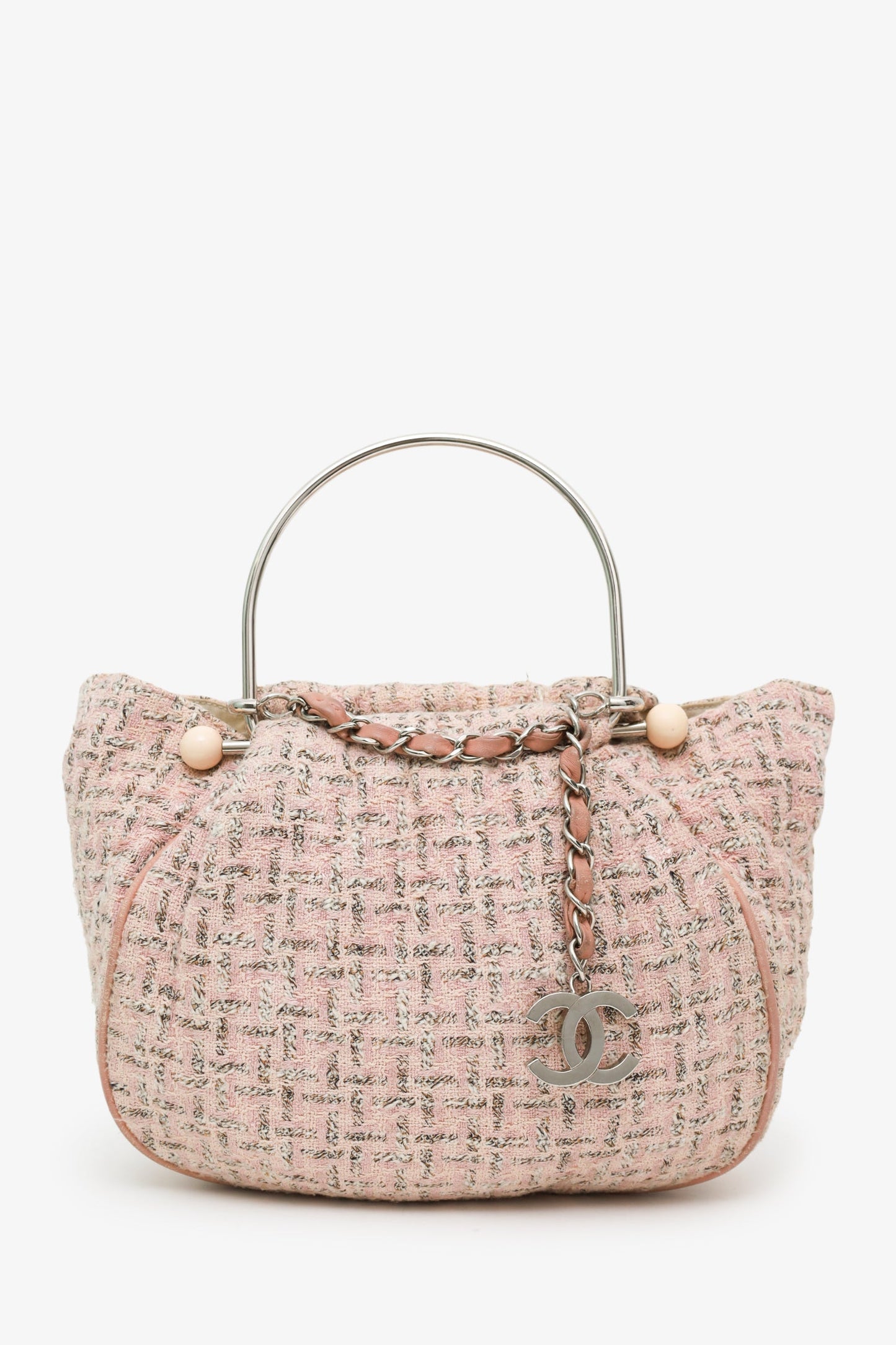 Chanel™ 2005-06 Pink Tweed CC Boucle Knitting Bag