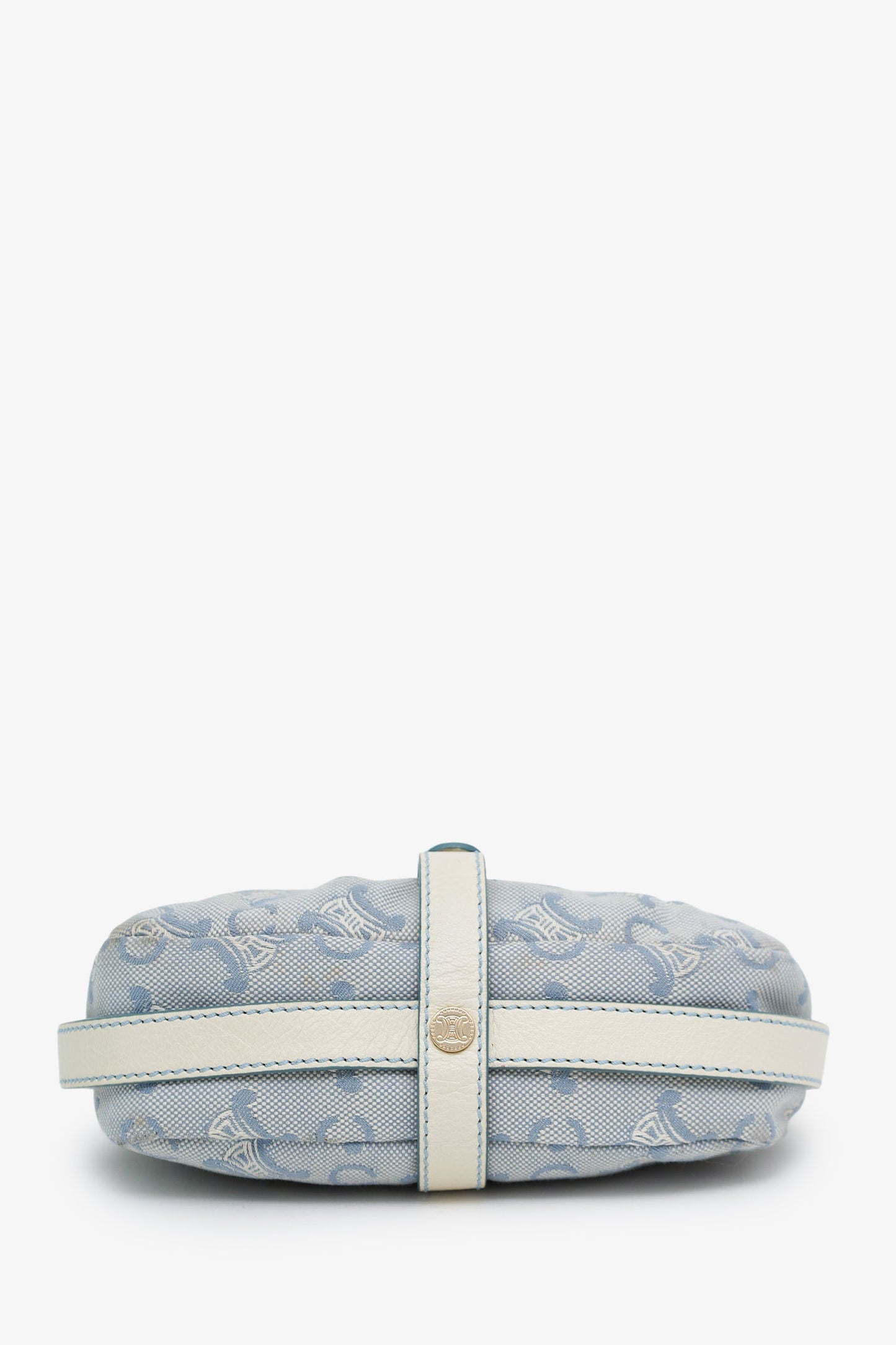 Celine Blue Leather/Canvas 'Macadam C' Crossbody