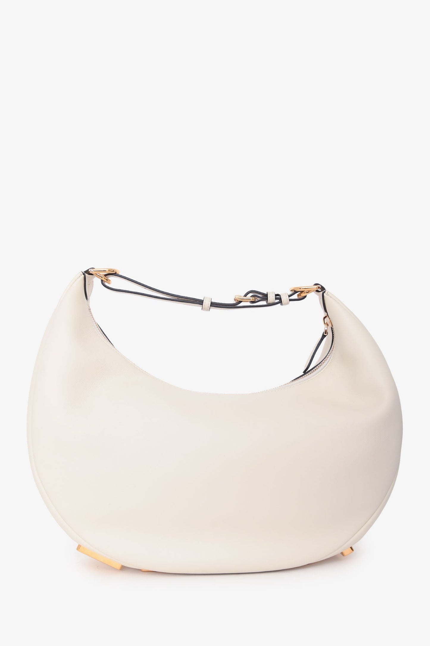 Fendi 2022 White Leather Medium Grace Fendigraphy Hobo Bag