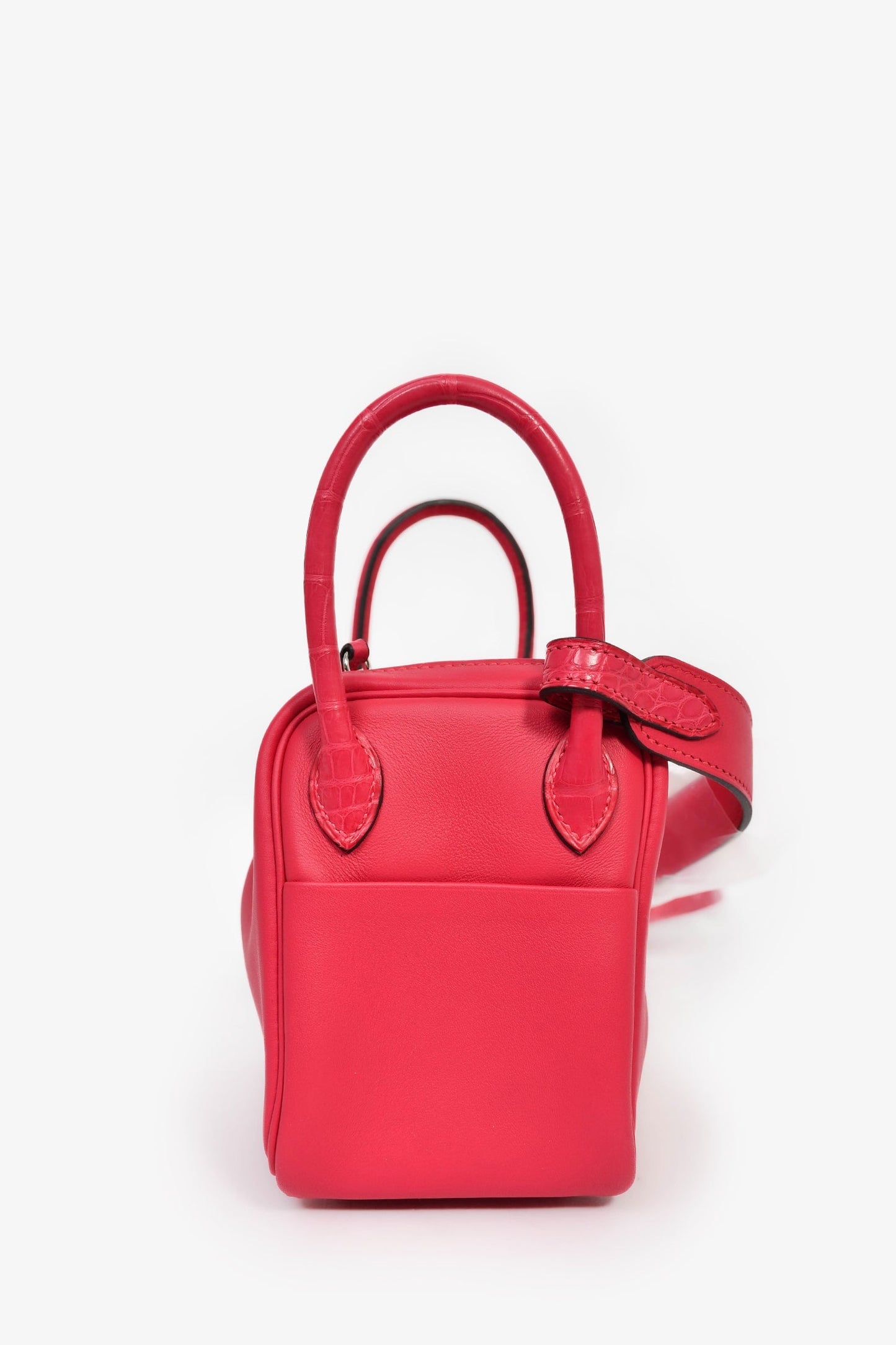 Hermès 2022 Framboise Swift/Alligator Touch Mini Lindy