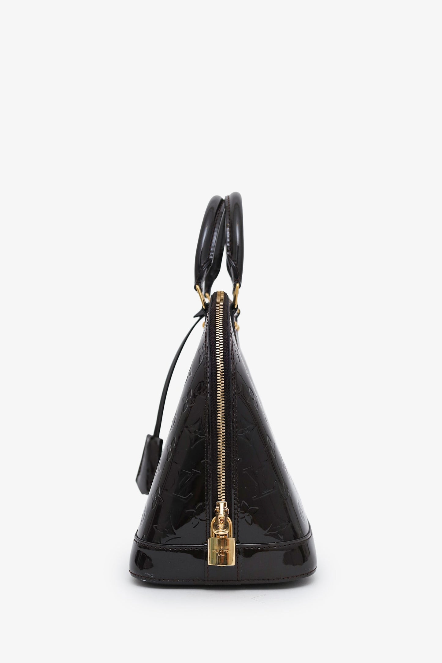 Louis Vuitton 2011 Brown Vernis Patent Leather Alma PM Top Handle