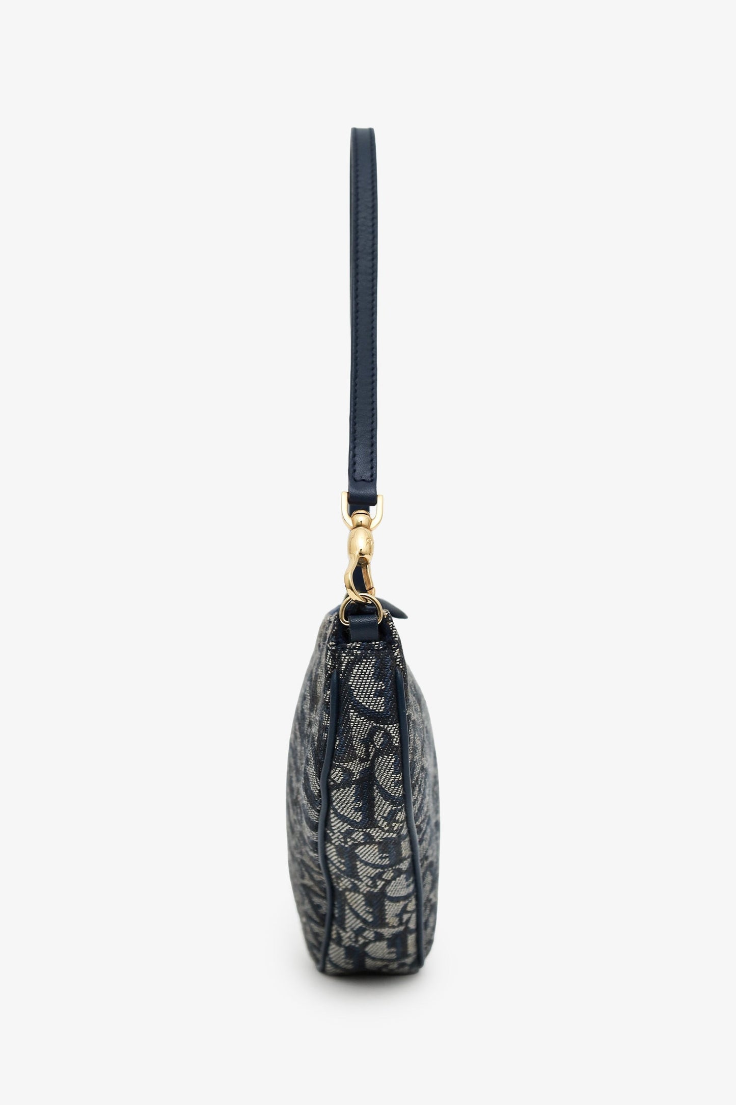 Christian Dior 2001 Blue Oblique Canvas Mini Saddle Pochette