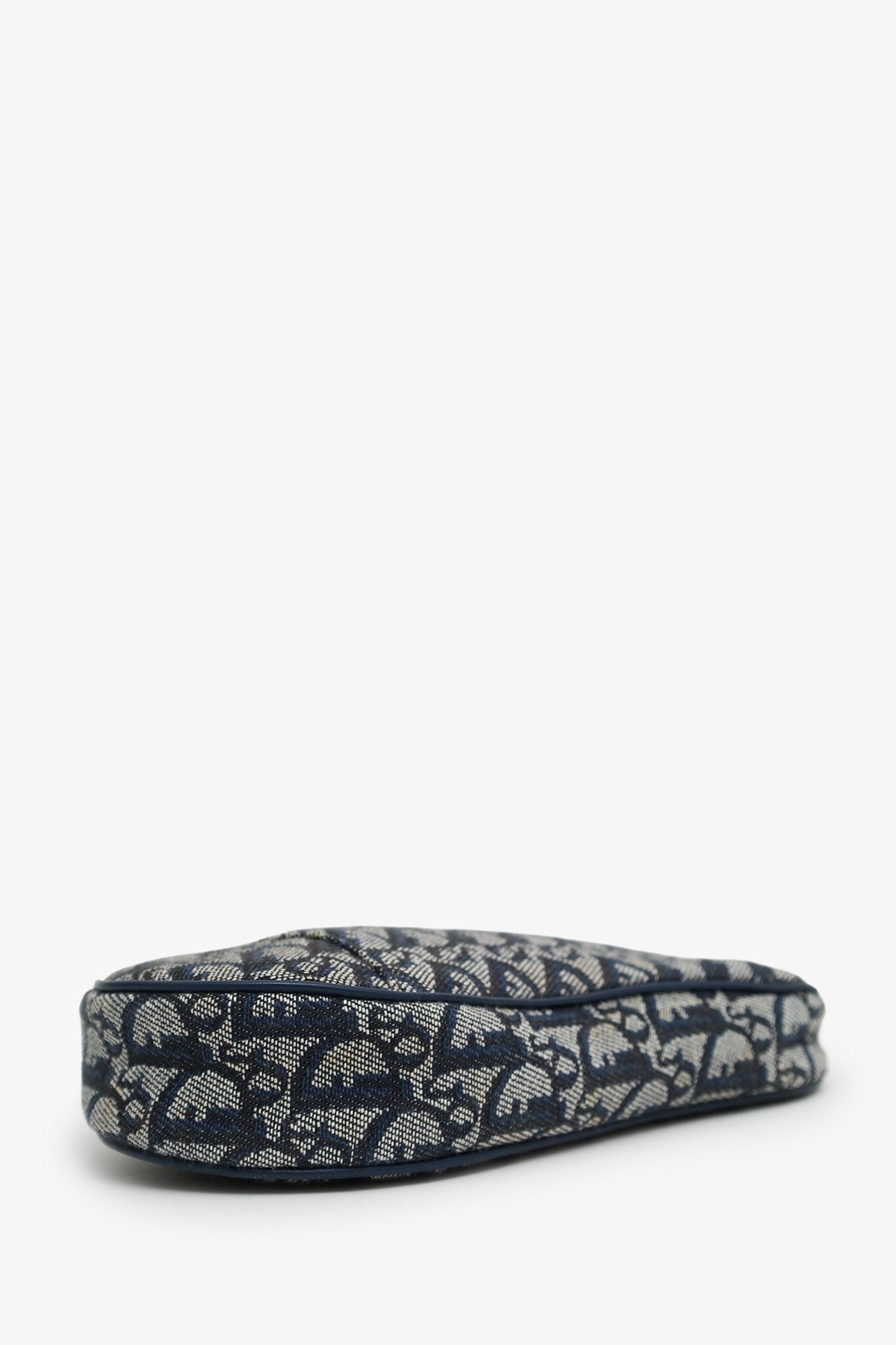 Christian Dior 2001 Blue Oblique Canvas Mini Saddle Pochette