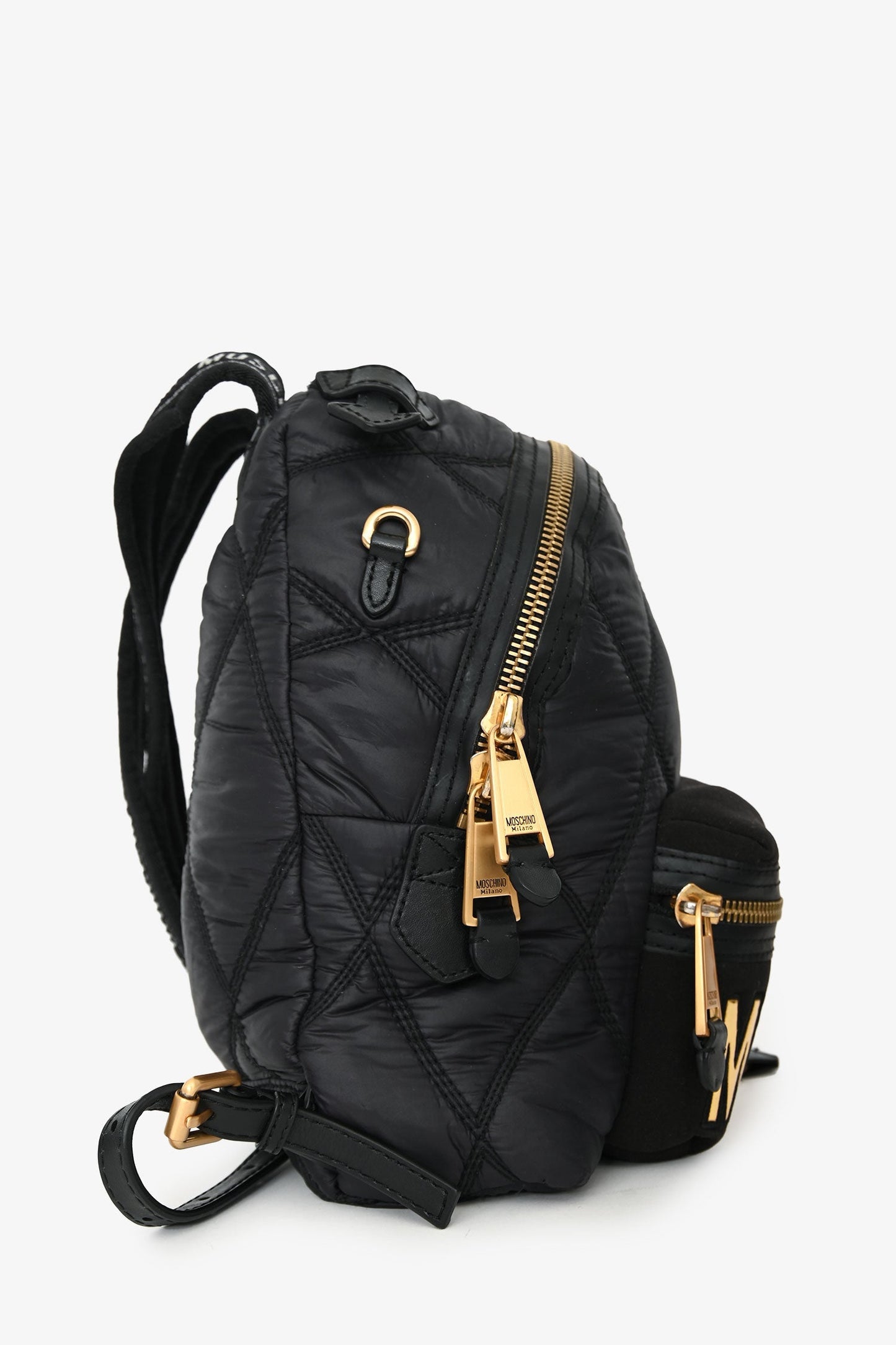 Moschino Navy Nylon Quilted Backpack