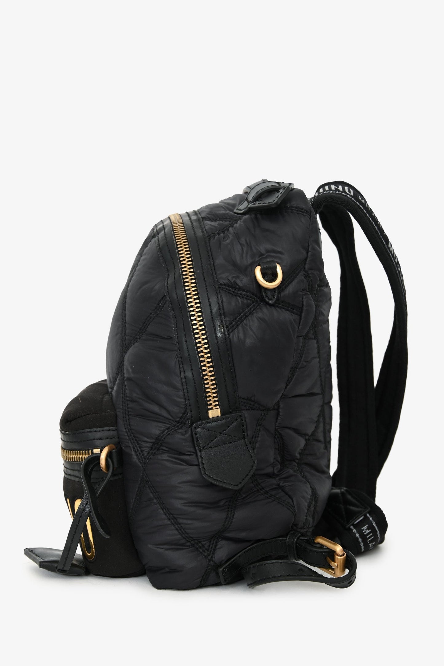 Moschino Navy Nylon Quilted Backpack