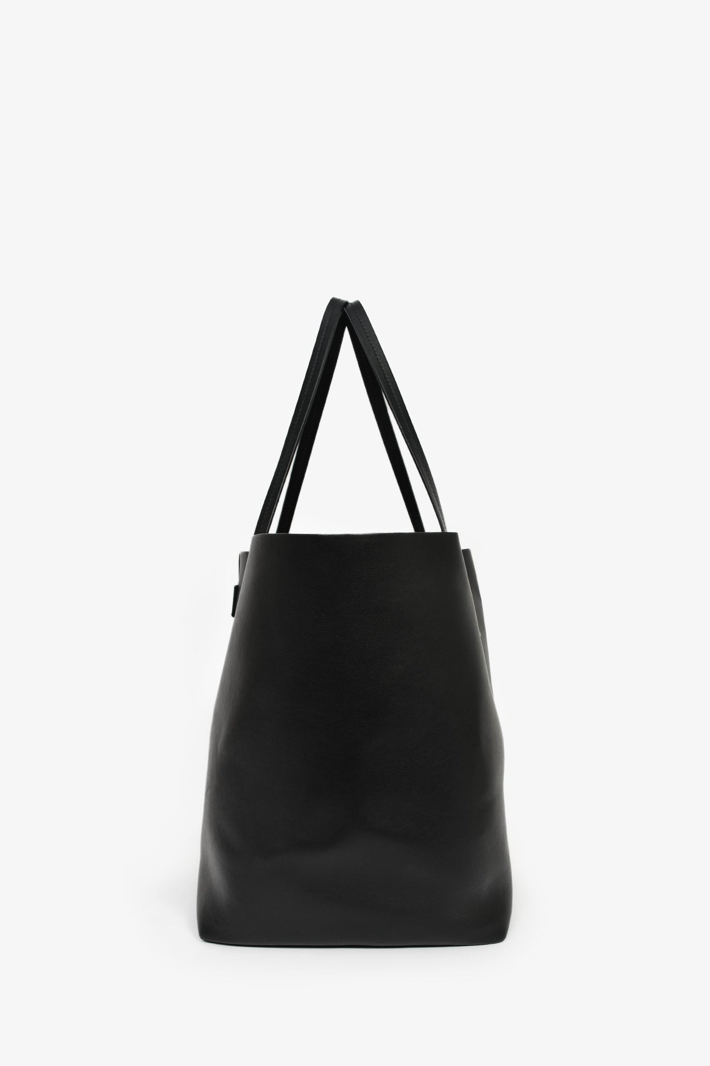 Versace Black Leather Barocco Print Shopper Tote
