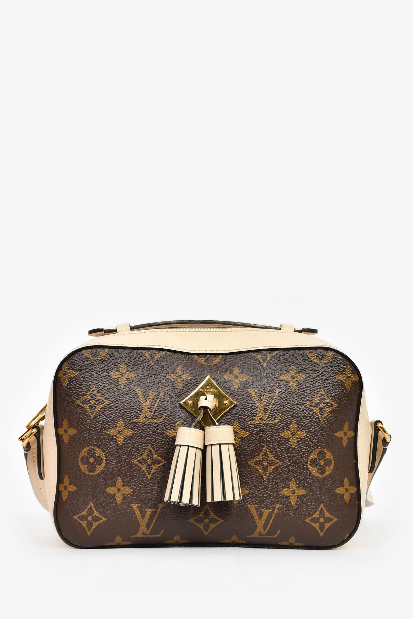 Louis Vuitton 2018 Monogram/Beige Leather 'Saintonge' Crossbody Bag