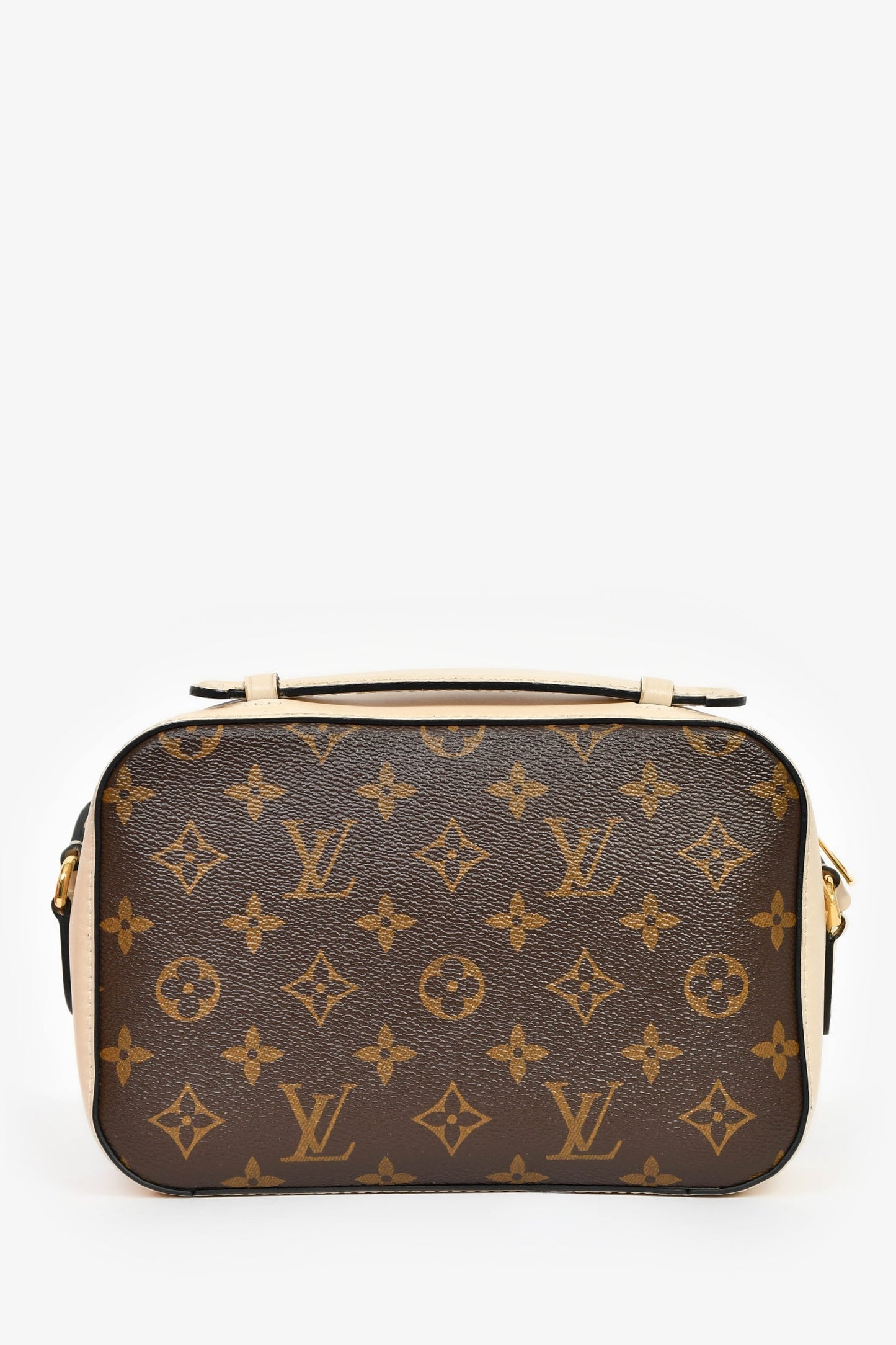 Louis Vuitton 2018 Monogram/Beige Leather 'Saintonge' Crossbody Bag