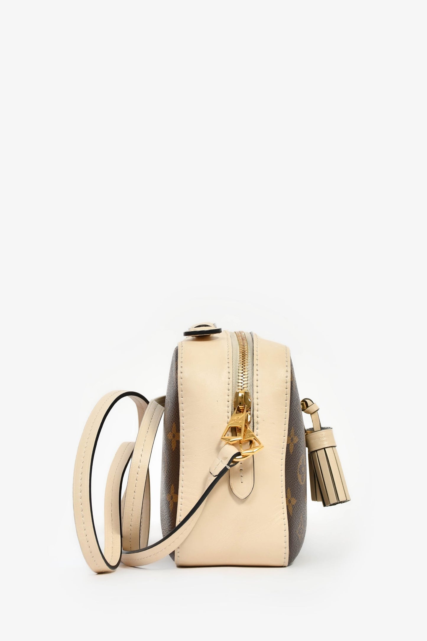 Louis Vuitton 2018 Monogram/Beige Leather 'Saintonge' Crossbody Bag