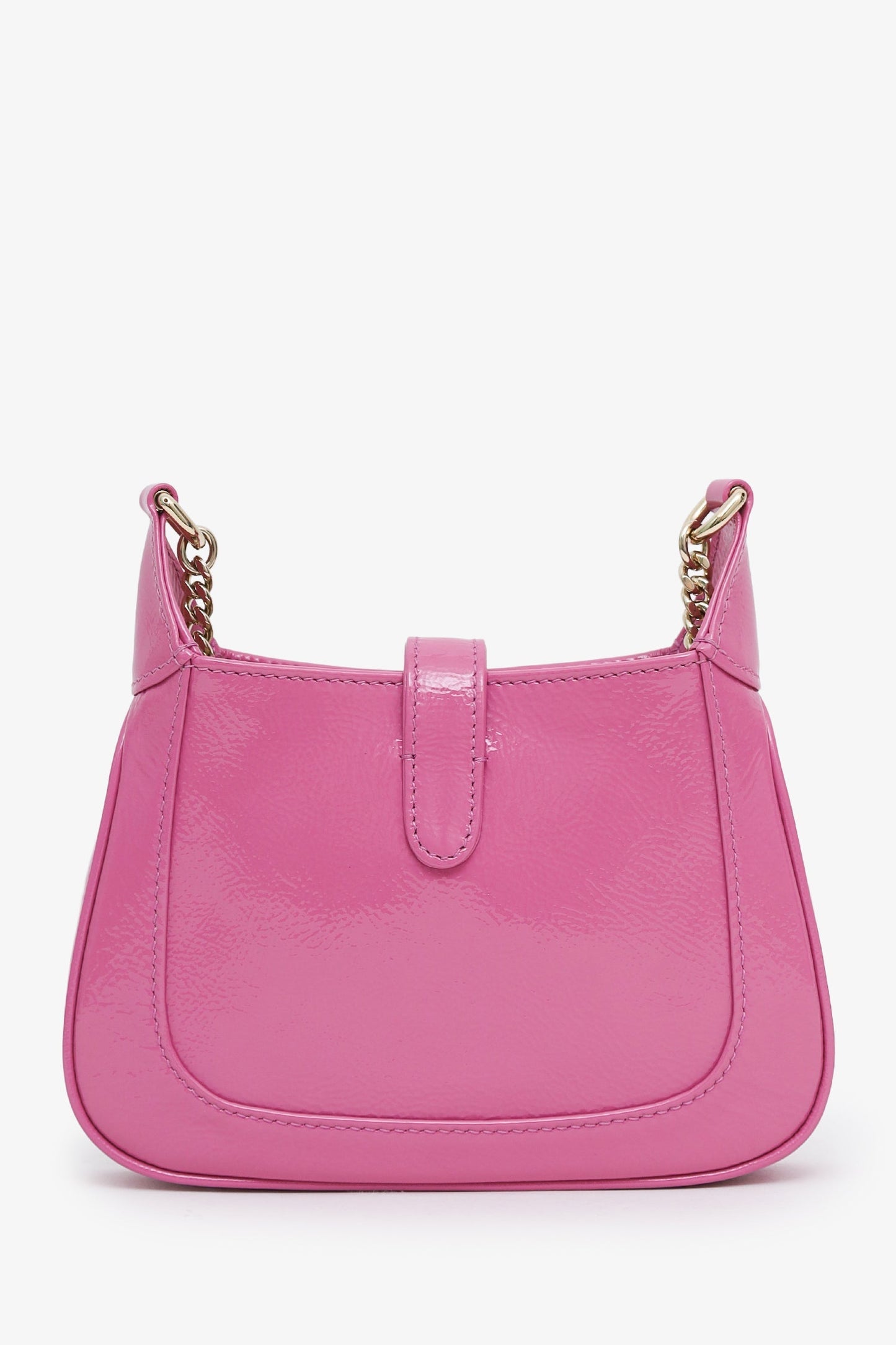 Gucci Pink Crinkled Patent Leather Mini Jackie Notte Bag