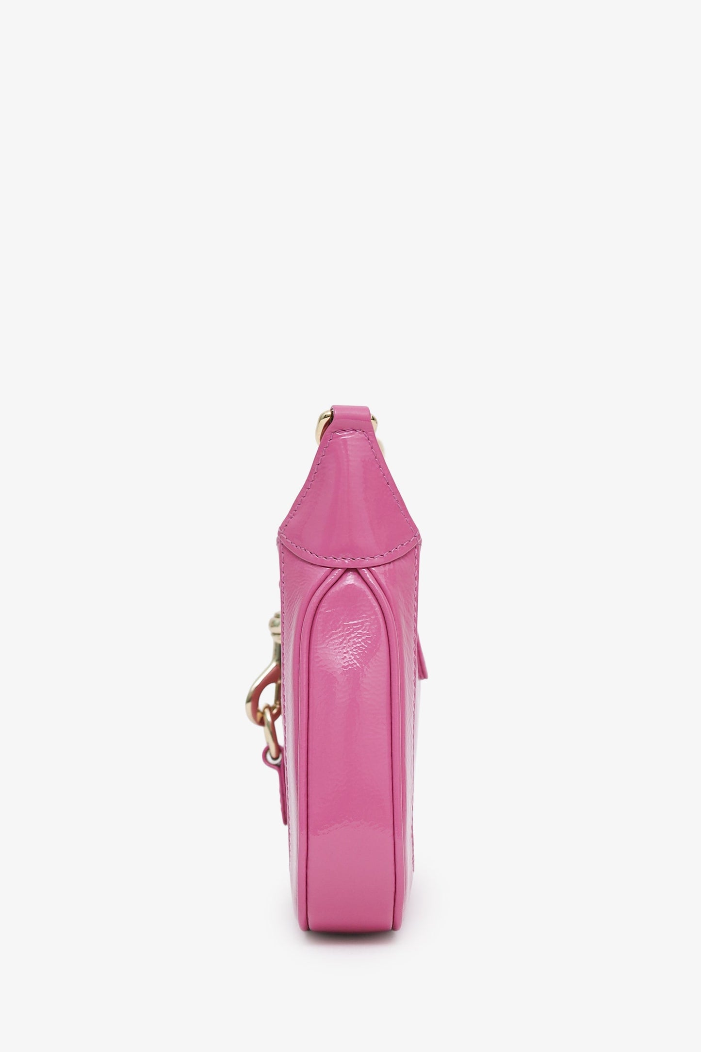 Gucci Pink Crinkled Patent Leather Mini Jackie Notte Bag