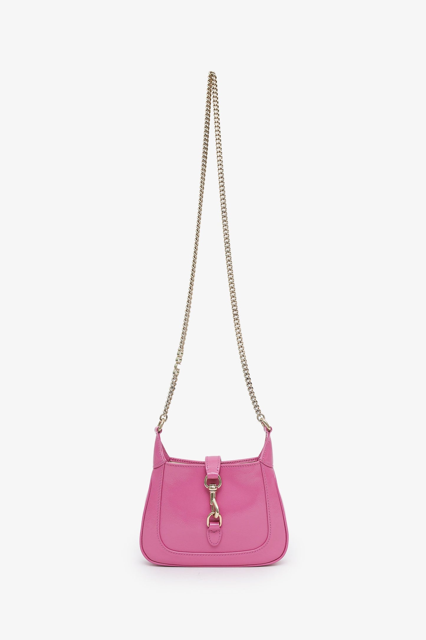 Gucci Pink Crinkled Patent Leather Mini Jackie Notte Bag