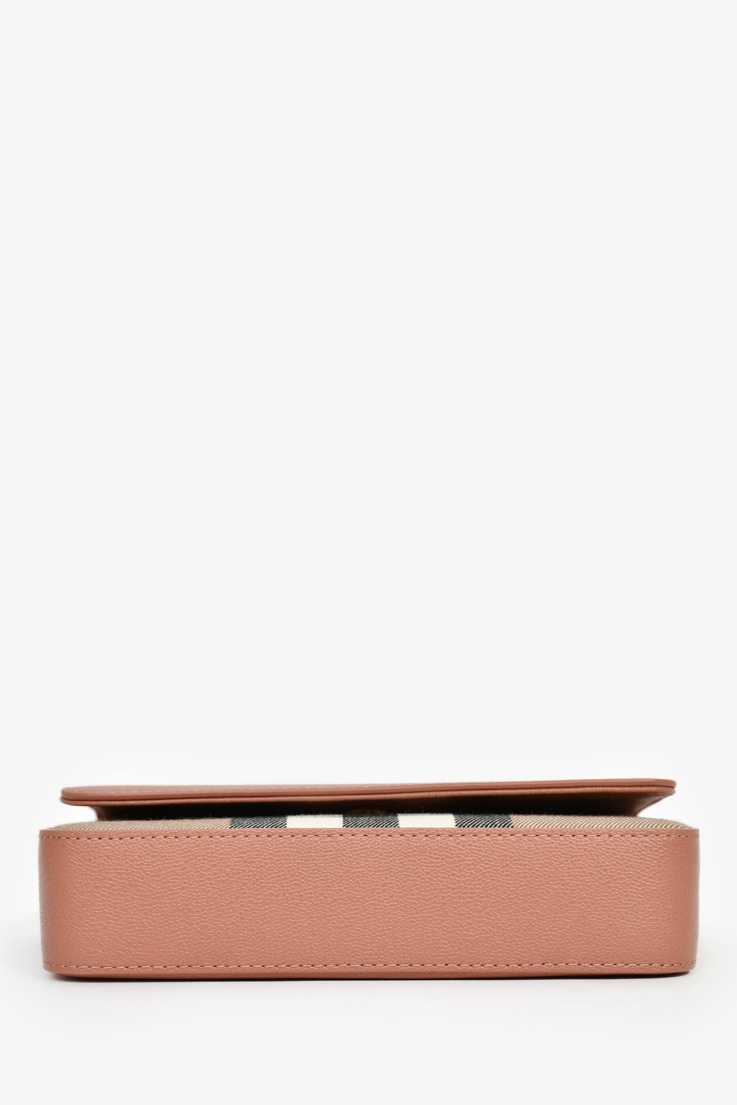 Burberry Pink Leather/House Check Canvas Crossbody Bag