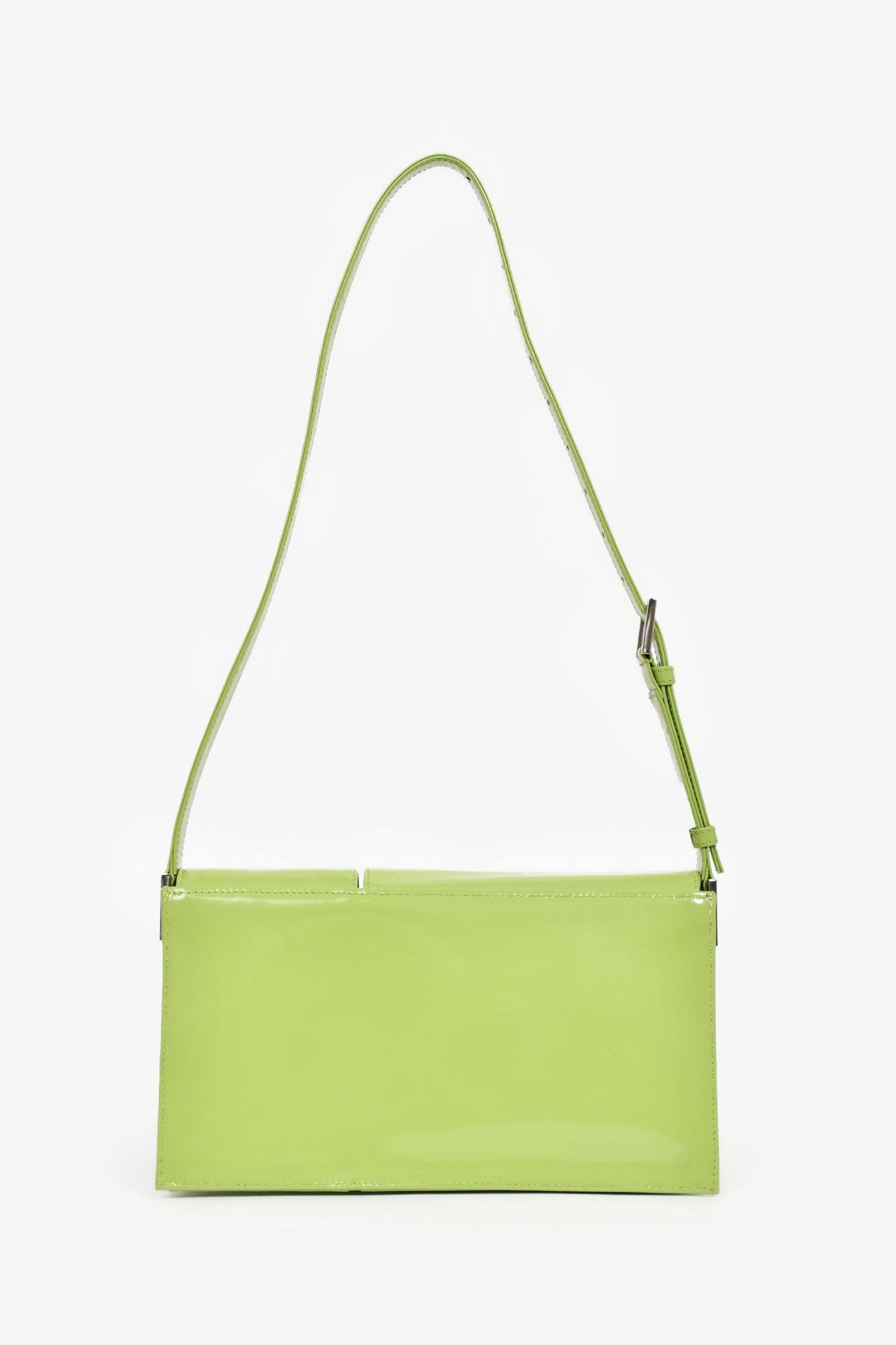 By Far Green Patent Semi Billy Shoulder Bag