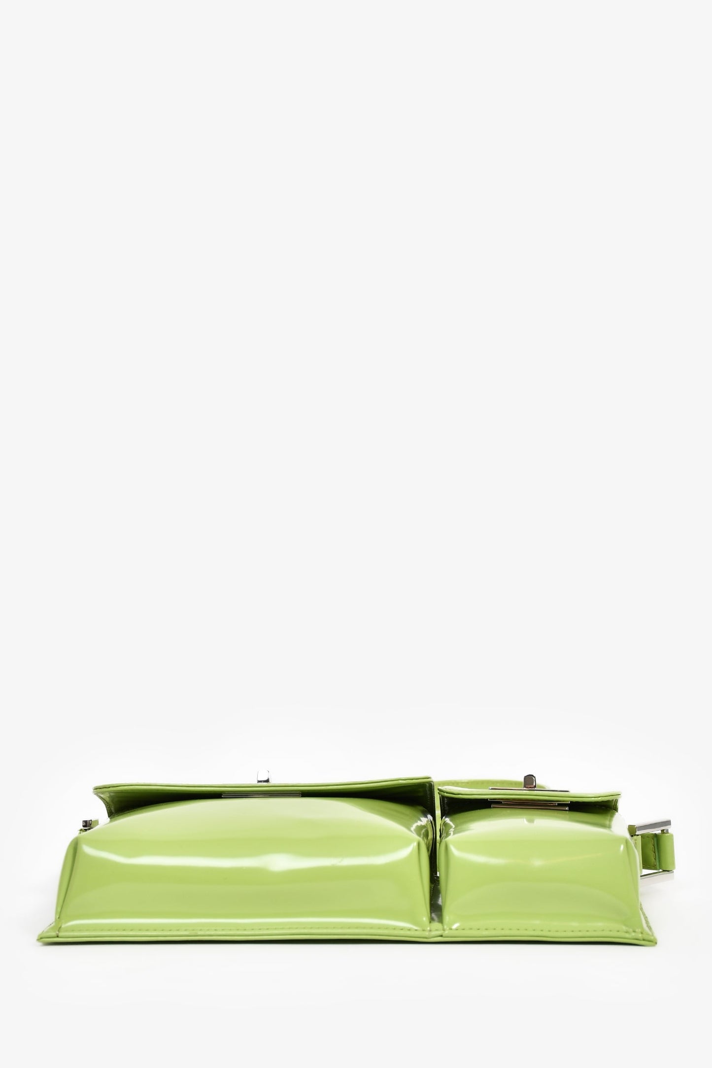 By Far Green Patent Semi Billy Shoulder Bag
