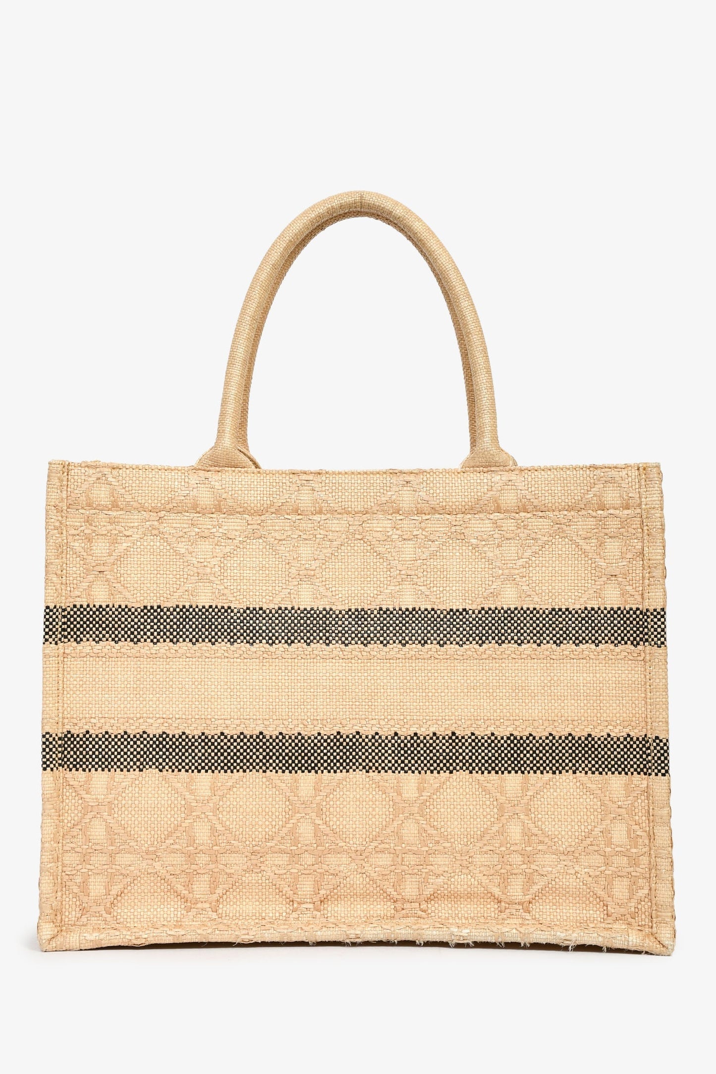 Christian Dior 2023 Beige Raffia Medium Dior Book Tote