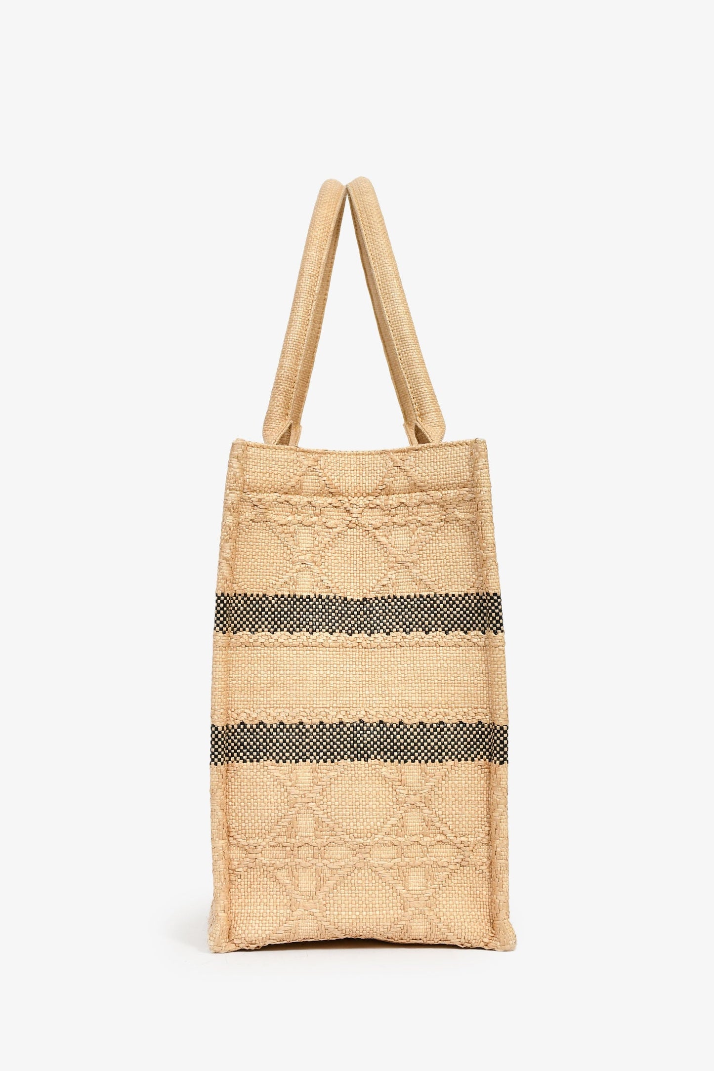 Christian Dior 2023 Beige Raffia Medium Dior Book Tote