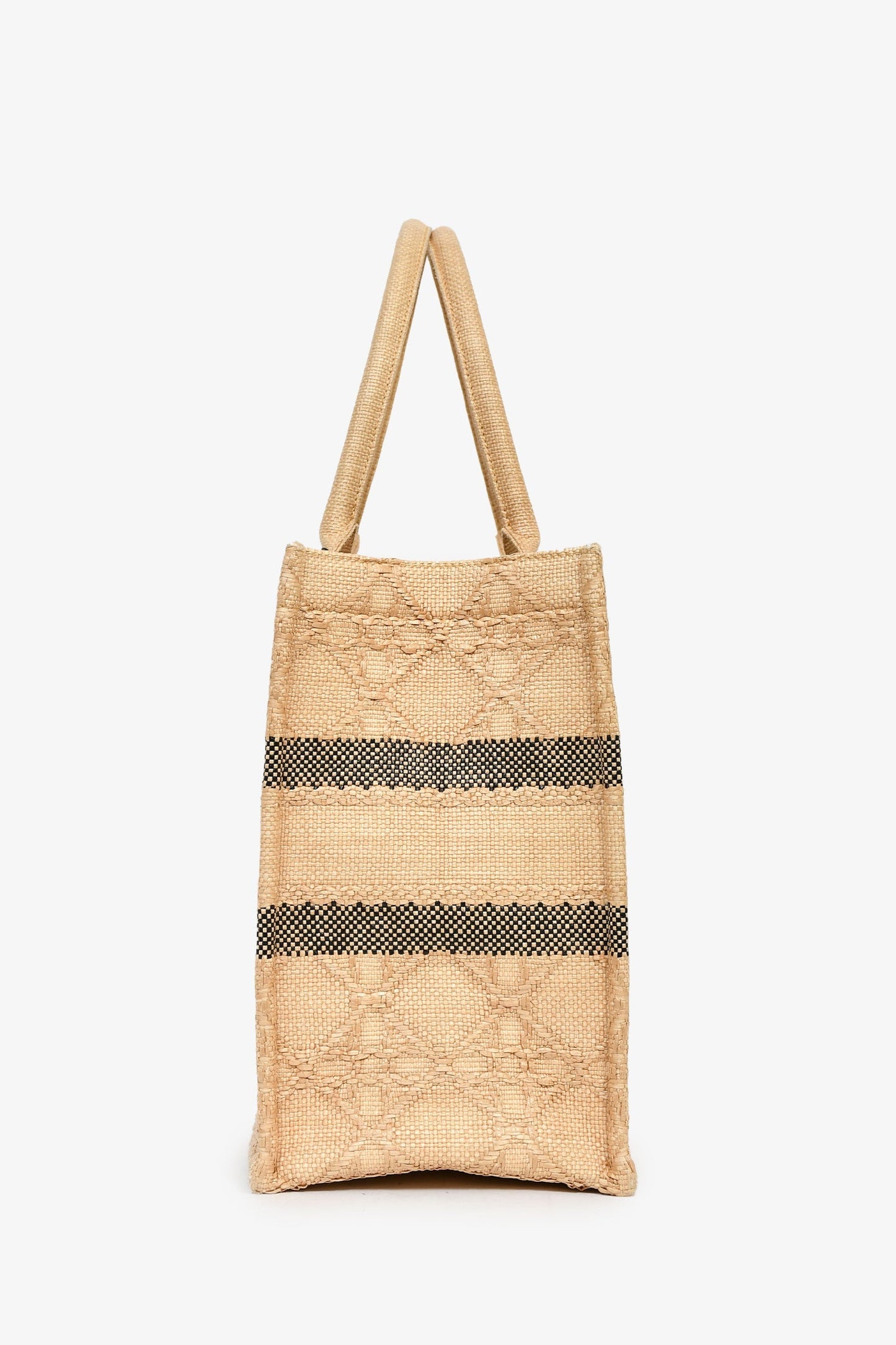 Christian Dior 2023 Beige Raffia Medium Dior Book Tote