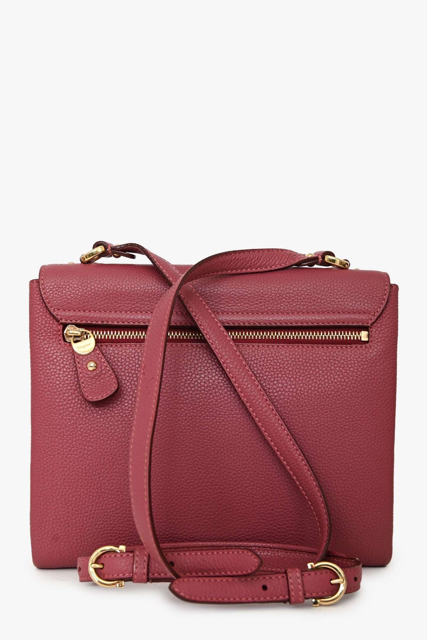 Salvatore Ferragamo Pink Grained Leather Mya Crossbody Bag