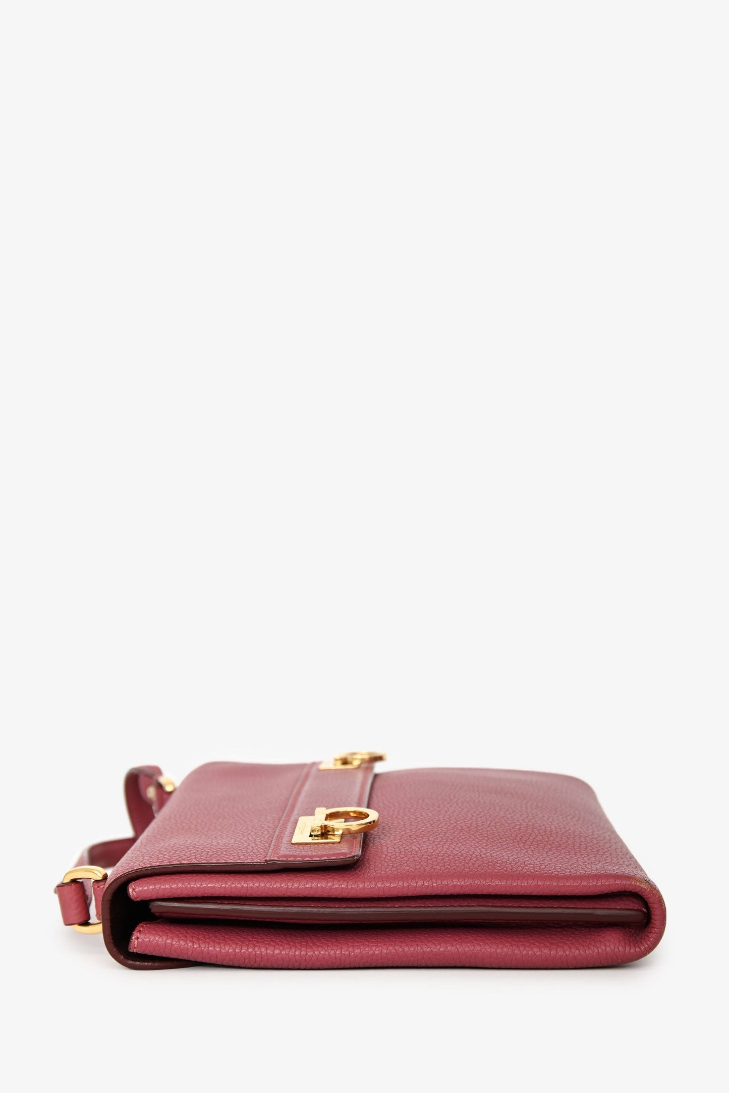 Salvatore Ferragamo Pink Grained Leather Mya Crossbody Bag