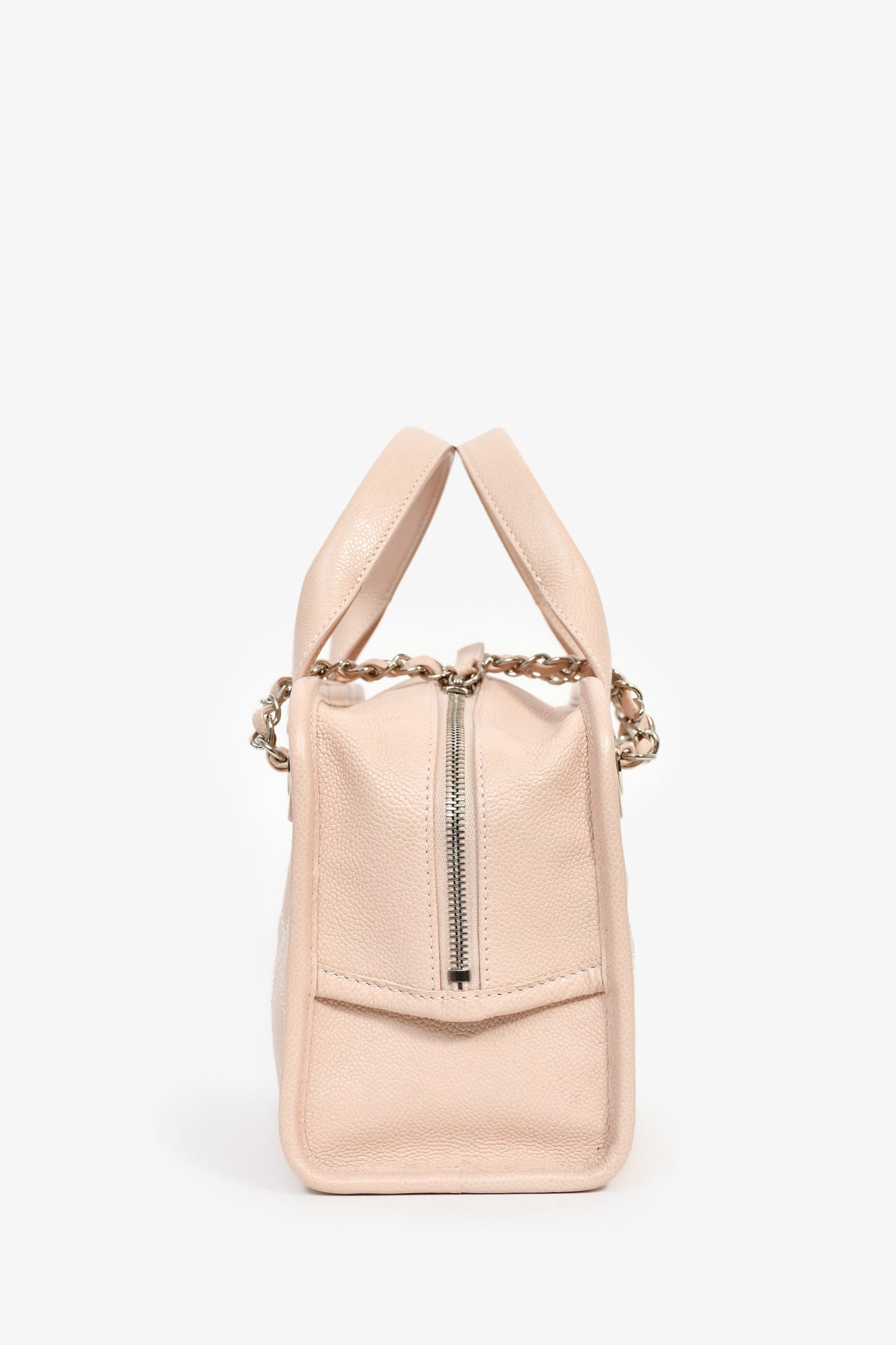 Chanel™ 2014 Pink Caviar Quilted Small Deauville Bowling Bag