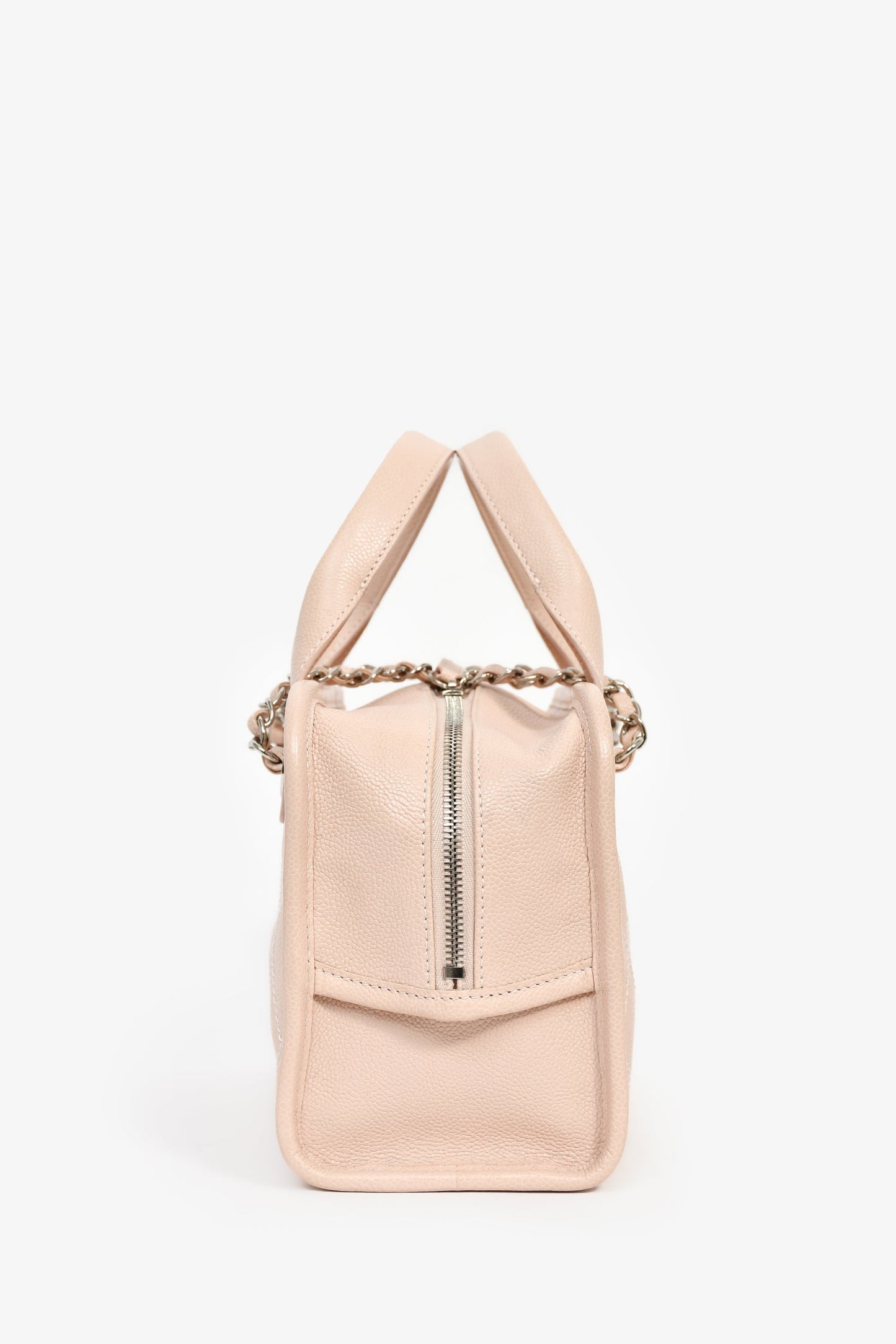 Chanel™ 2014 Pink Caviar Quilted Small Deauville Bowling Bag