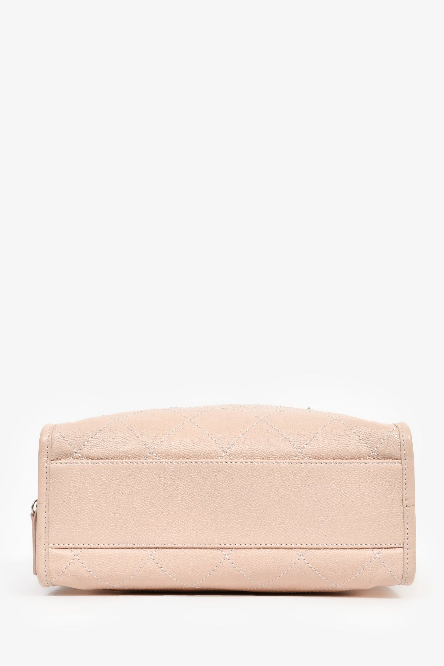Chanel™ 2014 Pink Caviar Quilted Small Deauville Bowling Bag
