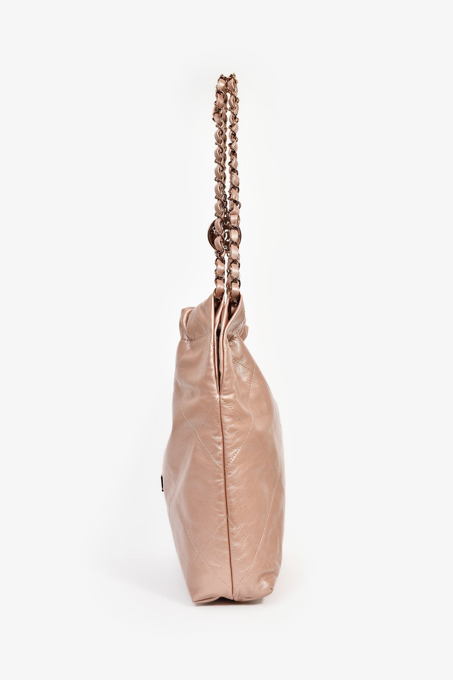 Chanel™ Rose Gold Pink '22' Bag With Pouch