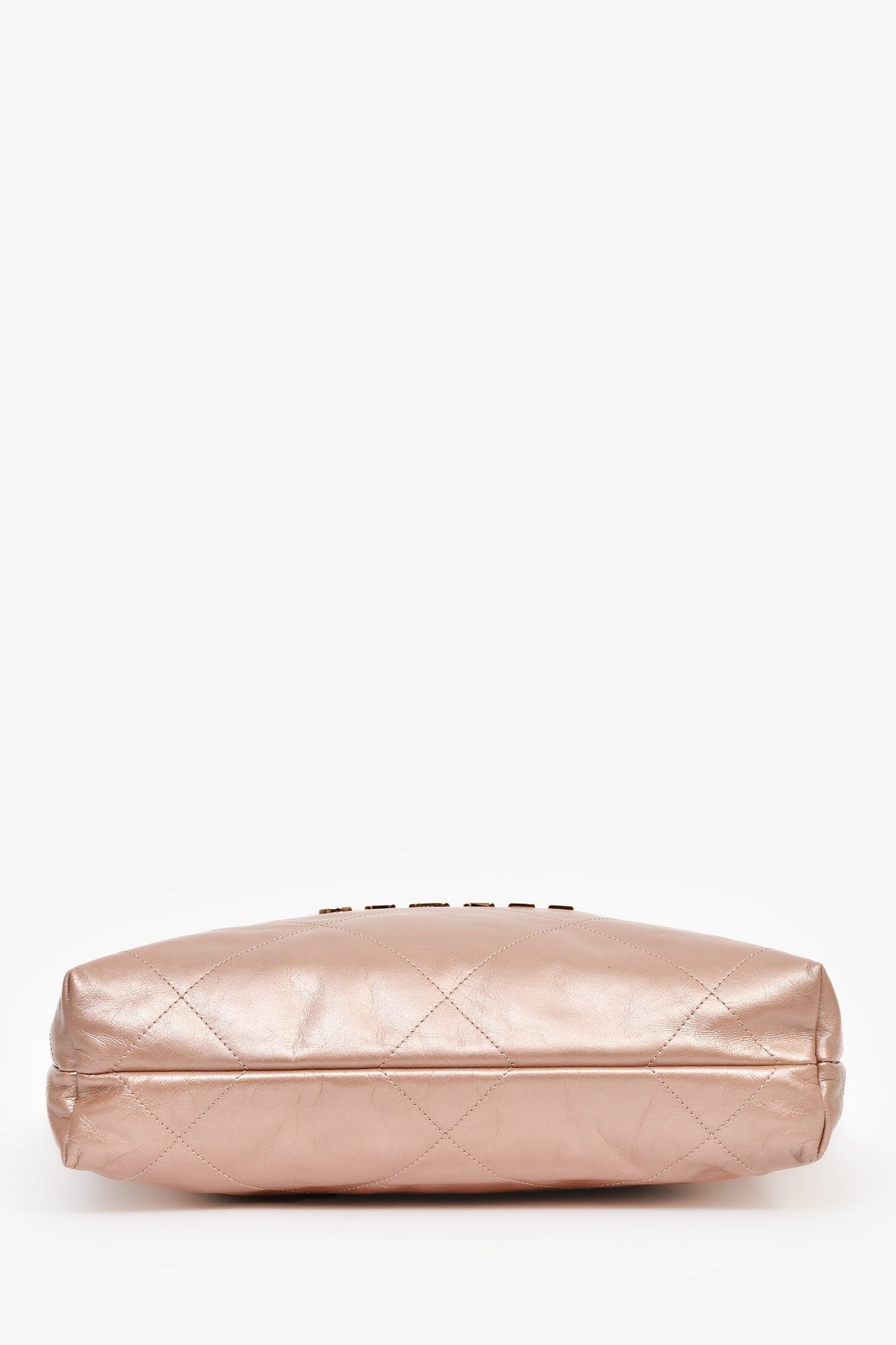 Chanel™ Rose Gold Pink '22' Bag With Pouch