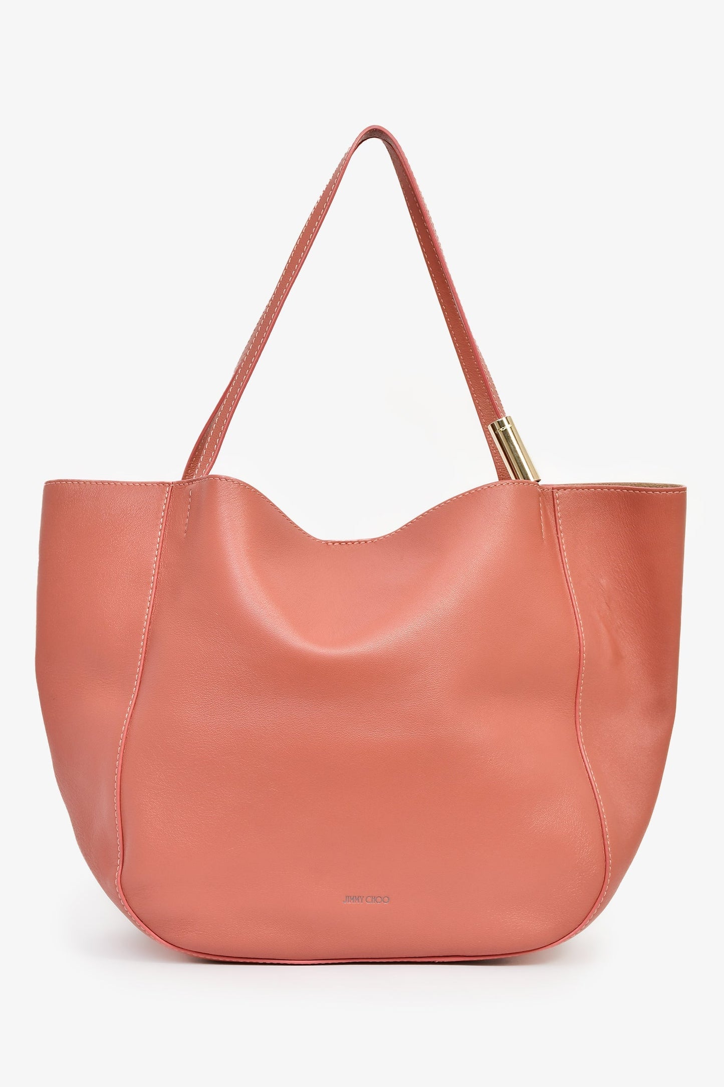 Jimmy Choo Pink Leather Large Tote Bag