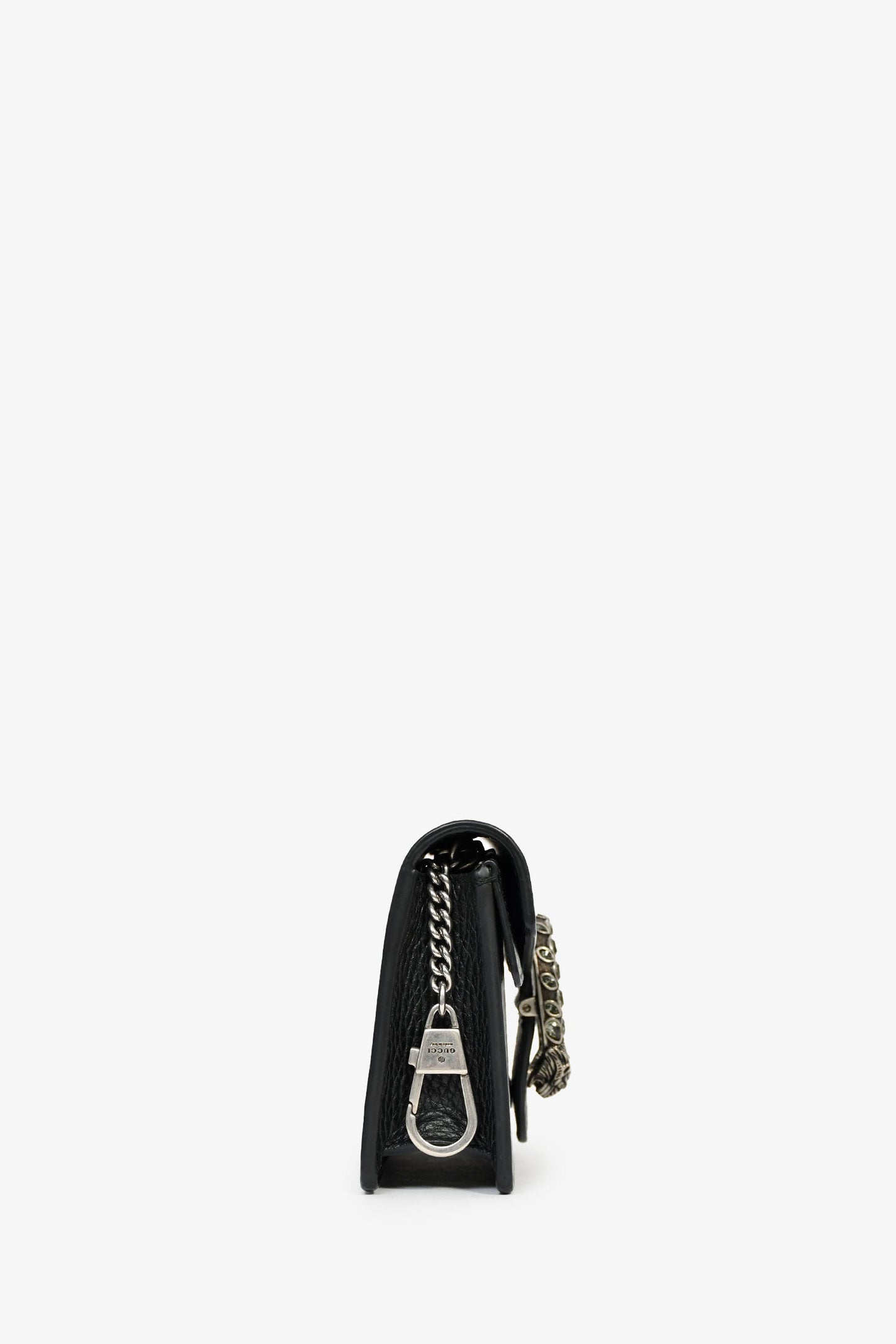 Gucci Black Leather Super Mini Dionysus Chain Bag