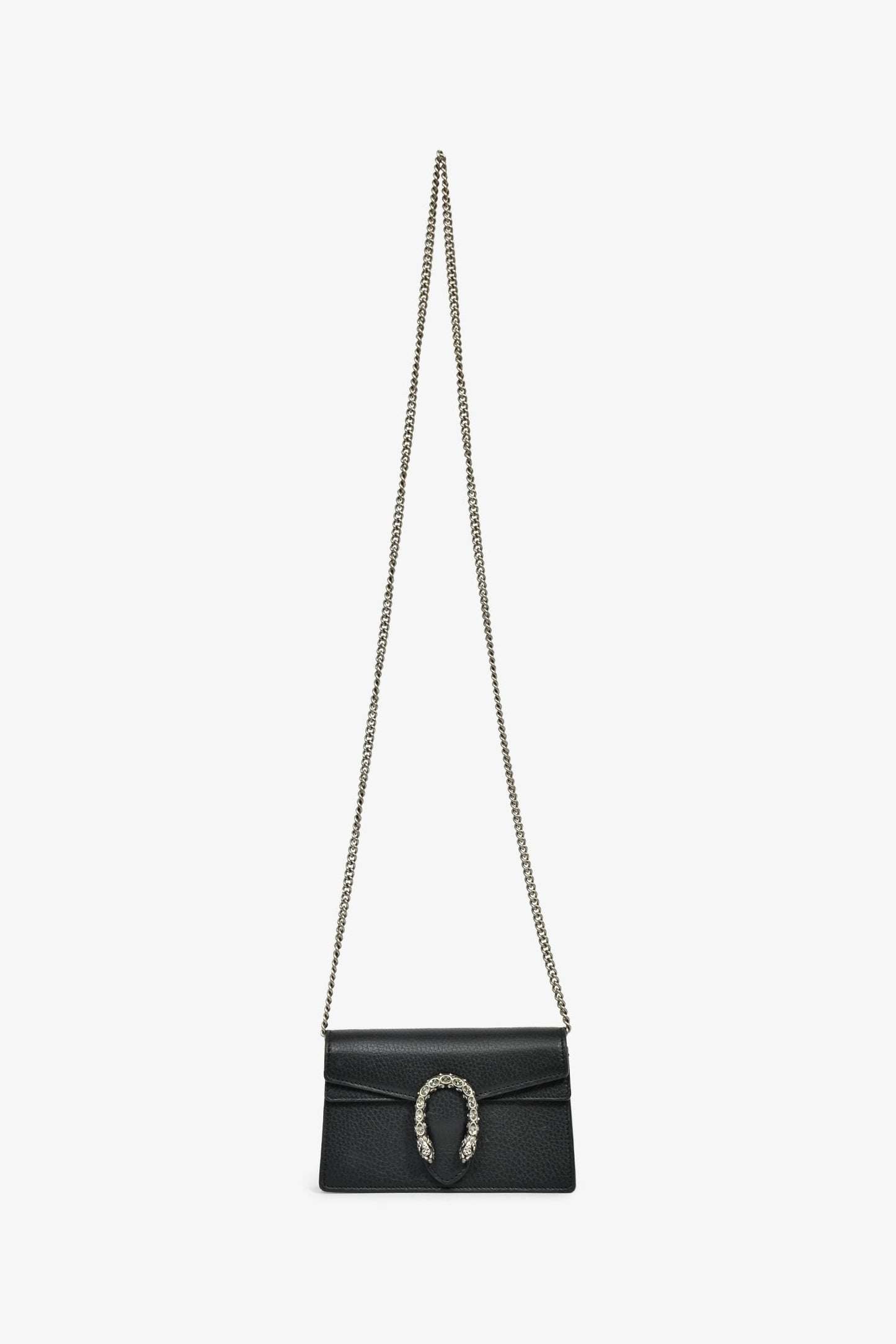 Gucci Black Leather Super Mini Dionysus Chain Bag