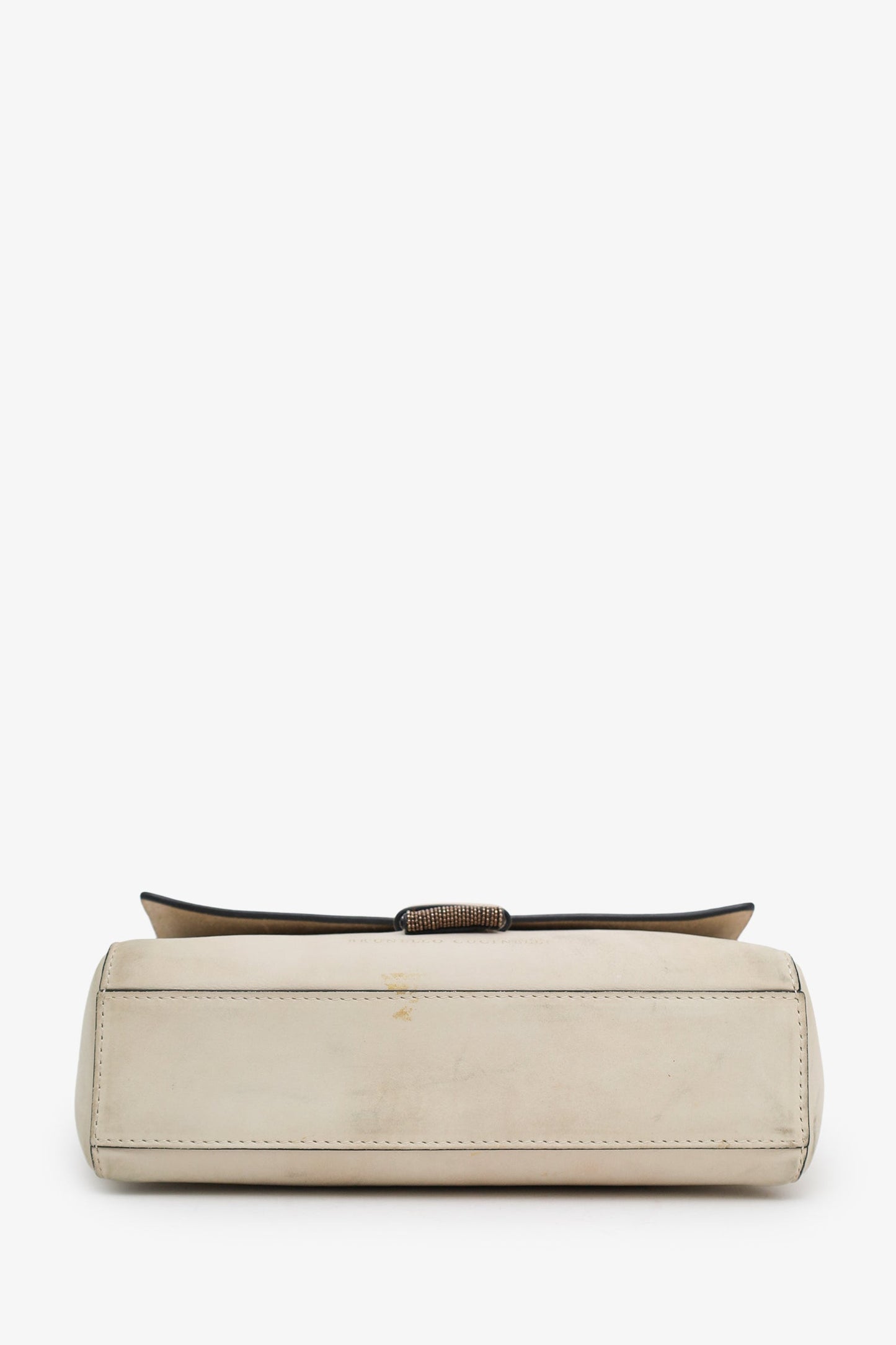 Brunello Cucinelli Cream Leather Monili Crossbody Bag