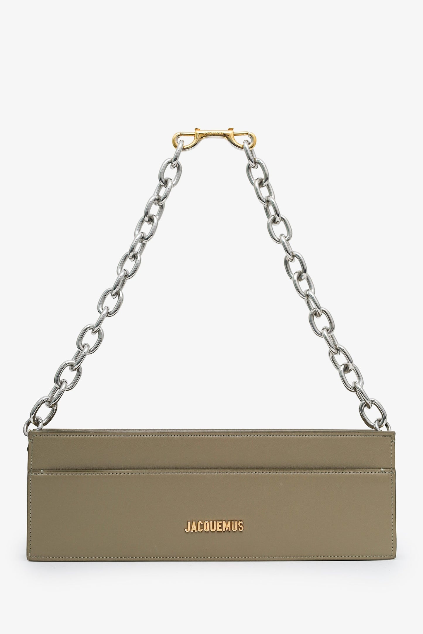 Jacquemus Olive Leather Le Sac Ciuciu Chain Shoulder Bag With Strap