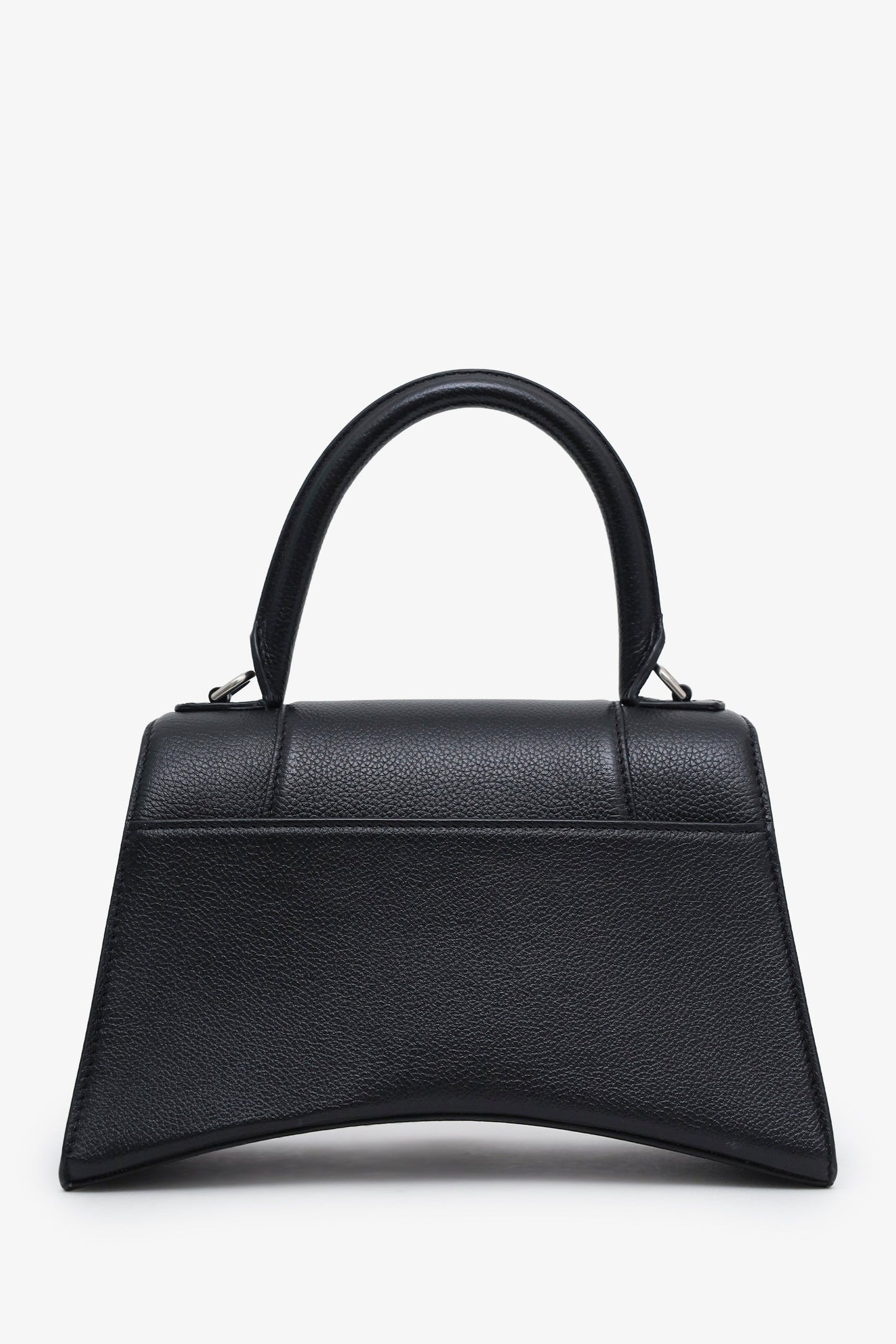 Balenciaga Black Leather Hourglass Small Top Handle Bag With Strap